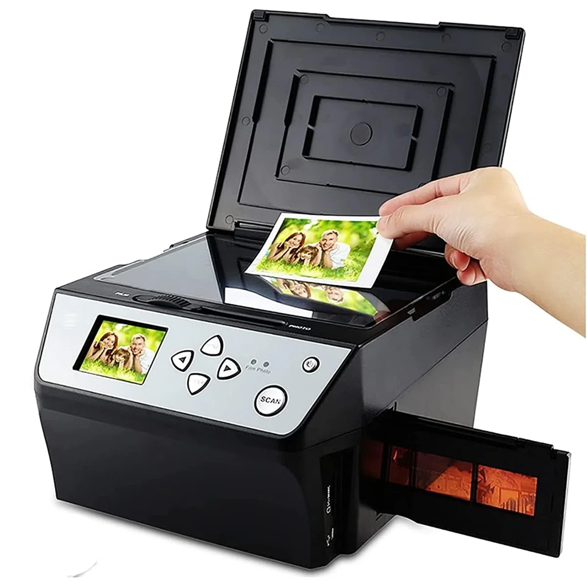 Scanner de diapositives de film numérique 22 MP, écran LCD, convertit 135 diapositives de film 35 mm 110 cartes de visite en images JPG