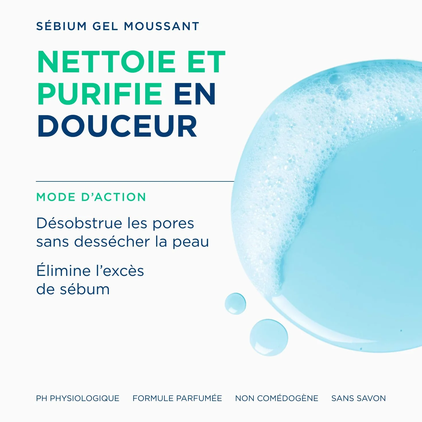 BIODERMA Sébium Gel Moussant Nettoyant purifiant doux 200 ml