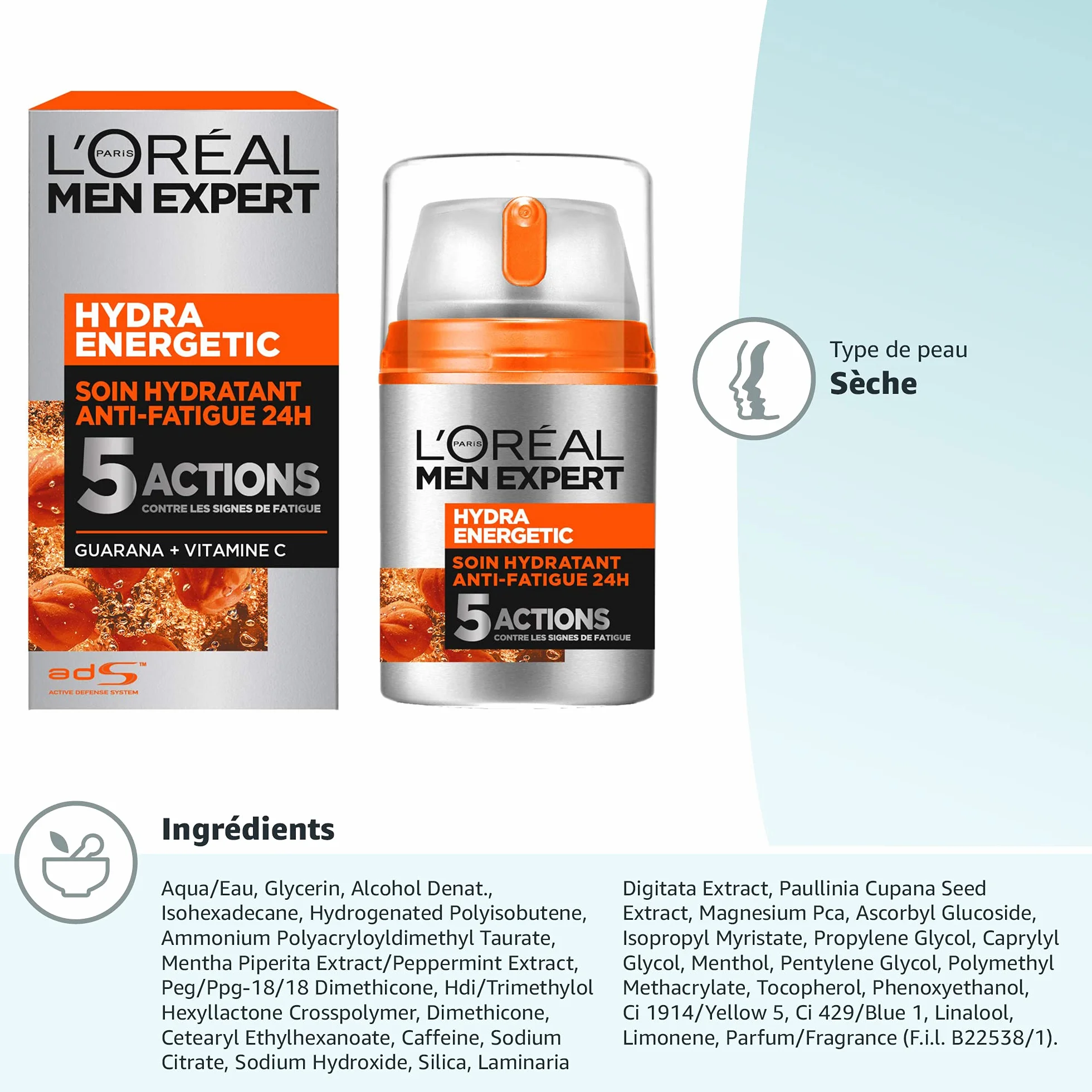 L'Oréal Men Expert Soin Hydratant Anti-Fatigue 24H Hydra Energetic 50 ml