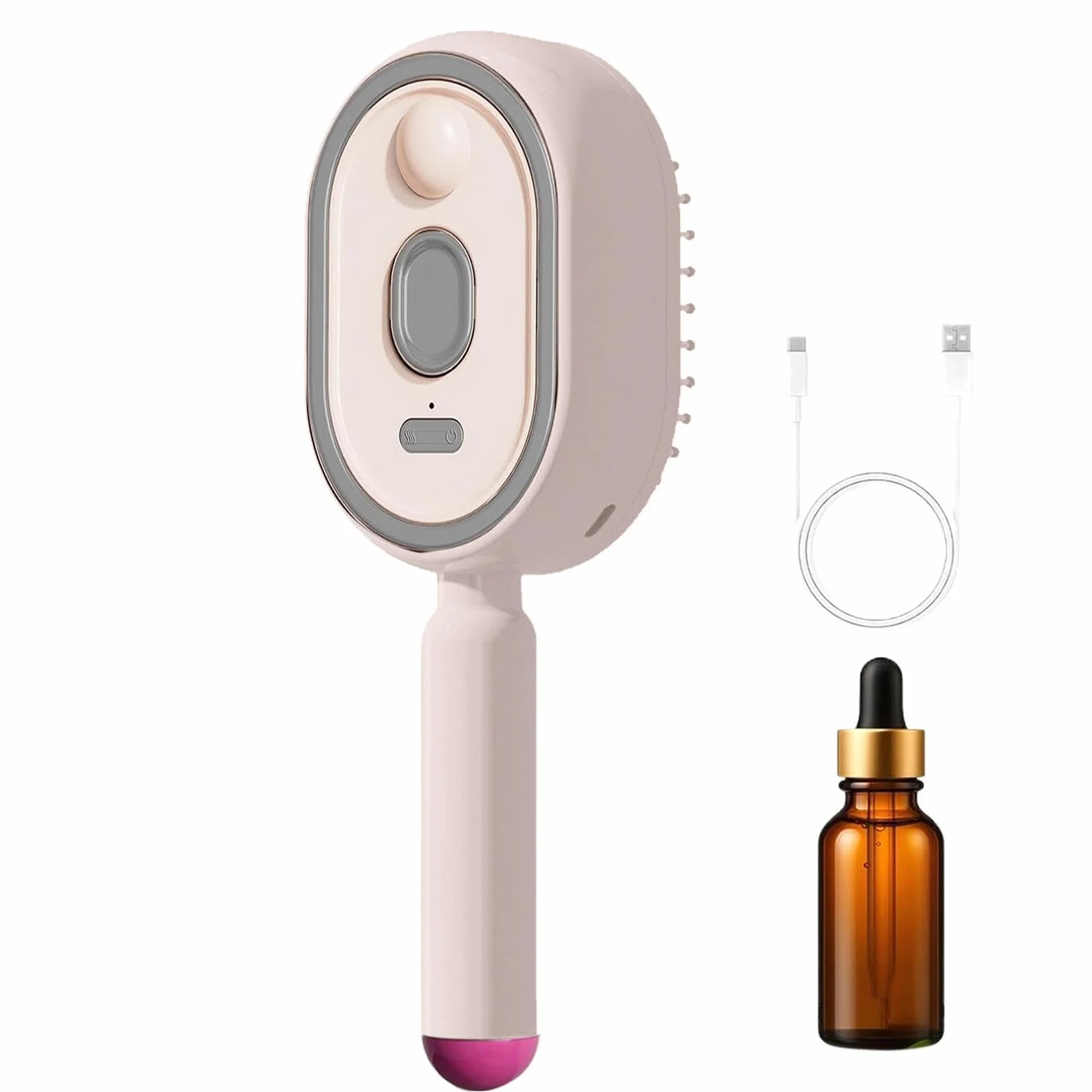 Brosse À Vapeur Électrique 3 En 1, Lisseur Vapeur Rechargeable, Peigne Démêlant Antistatique Avec Massage Coussin D'air Anti-frisottis