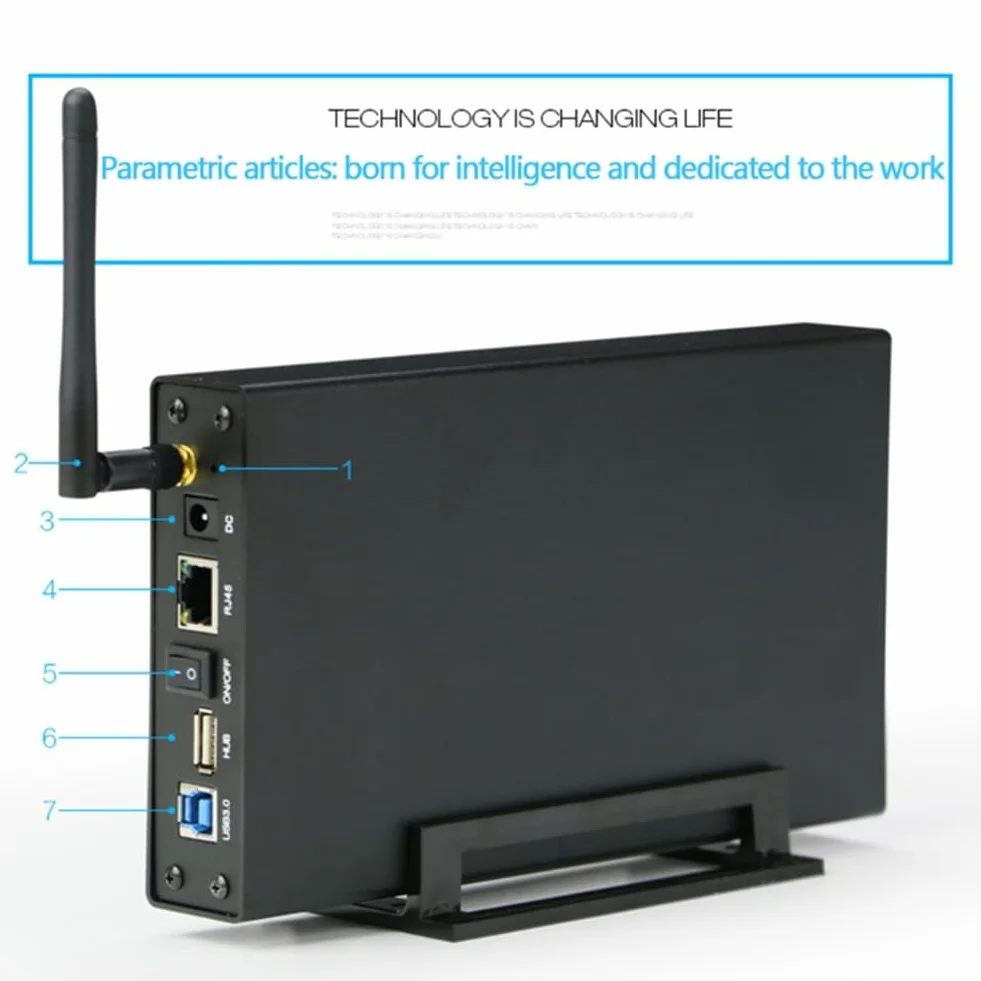 Boîtier Portable pour Disque Dur SSD 3,5 Pouces USB 3.0 RJ45 Ethernet NAS Serveur de Streaming Réseau Stockage