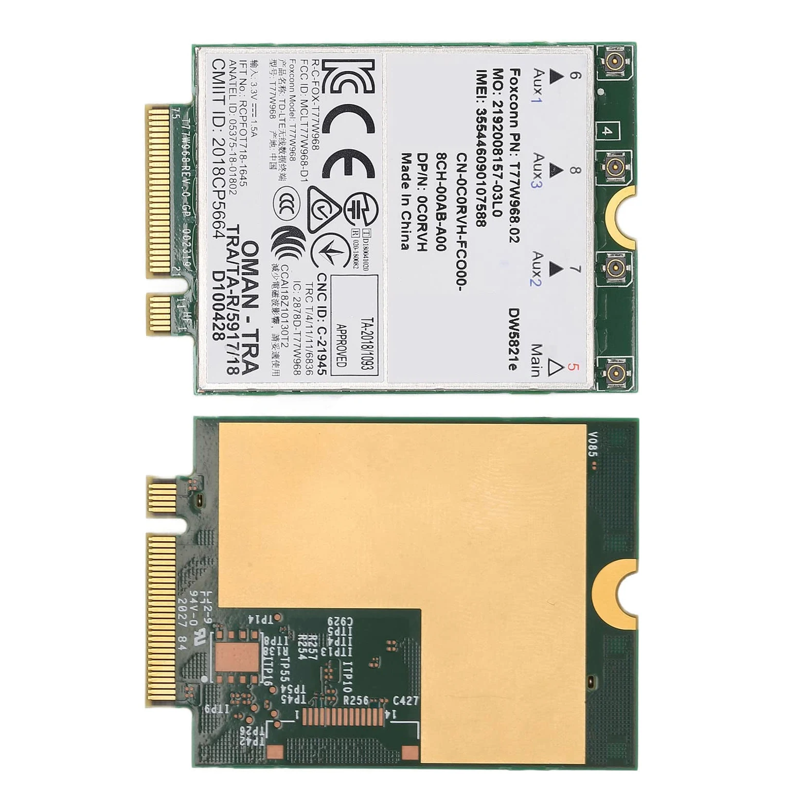 DW5821E 3G/4G/5G Carte adaptateur réseau pour PCI Express M.2 Spécification 3042 Type Key.B Slot pour PC, ordinateurs portables