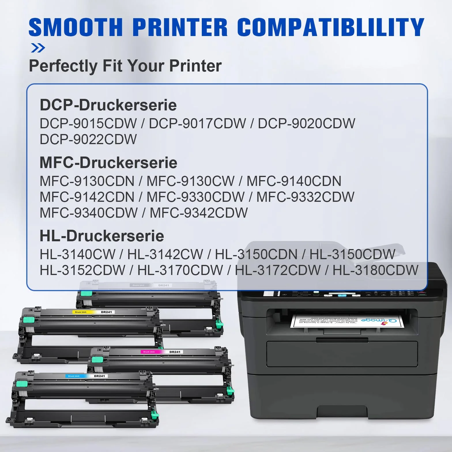 Q-image DR-241CL Lot de 4 tambours pour Brother MFC 9332CDW DCP 9022CDW MFC 9142CDN HL-3142CW