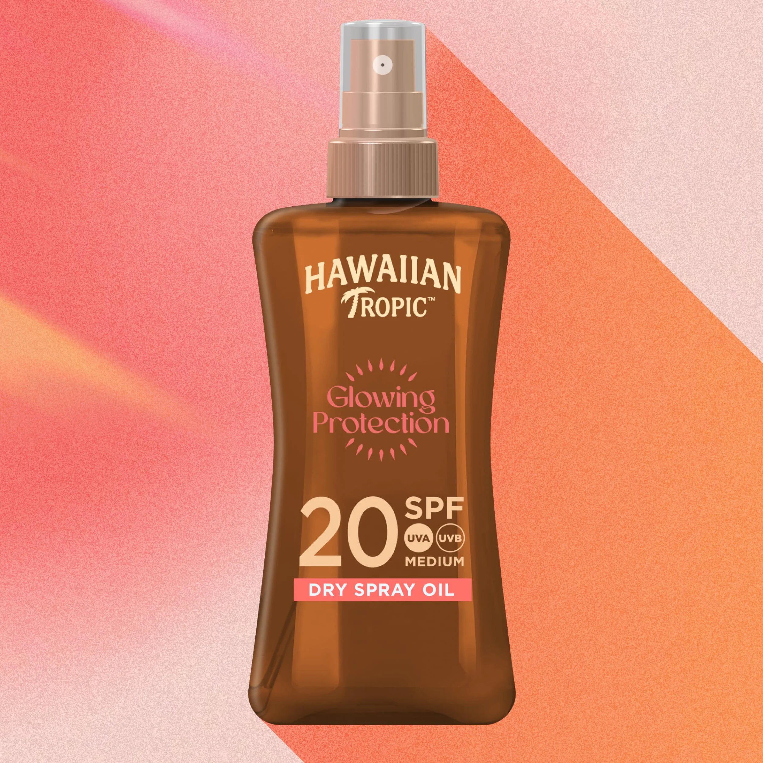 Hawaiian Tropic Glowing Protection Huile Sèche Écran Solaire SPF 20 UVA UVB 200 ml Résistant à l'eau Végan