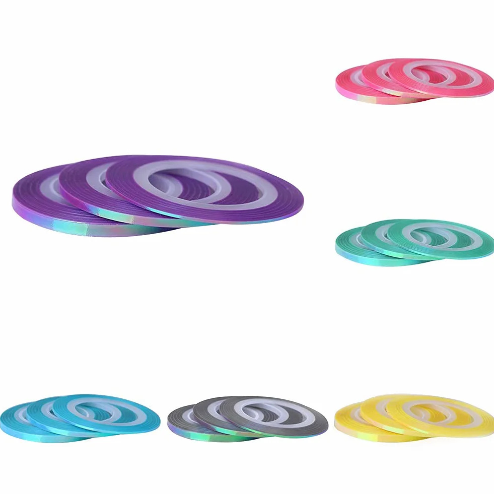 Nail Art Autocollant 6 Rouleaux DIY Manucure Rayures Bandes Ligne Stickers Décoration