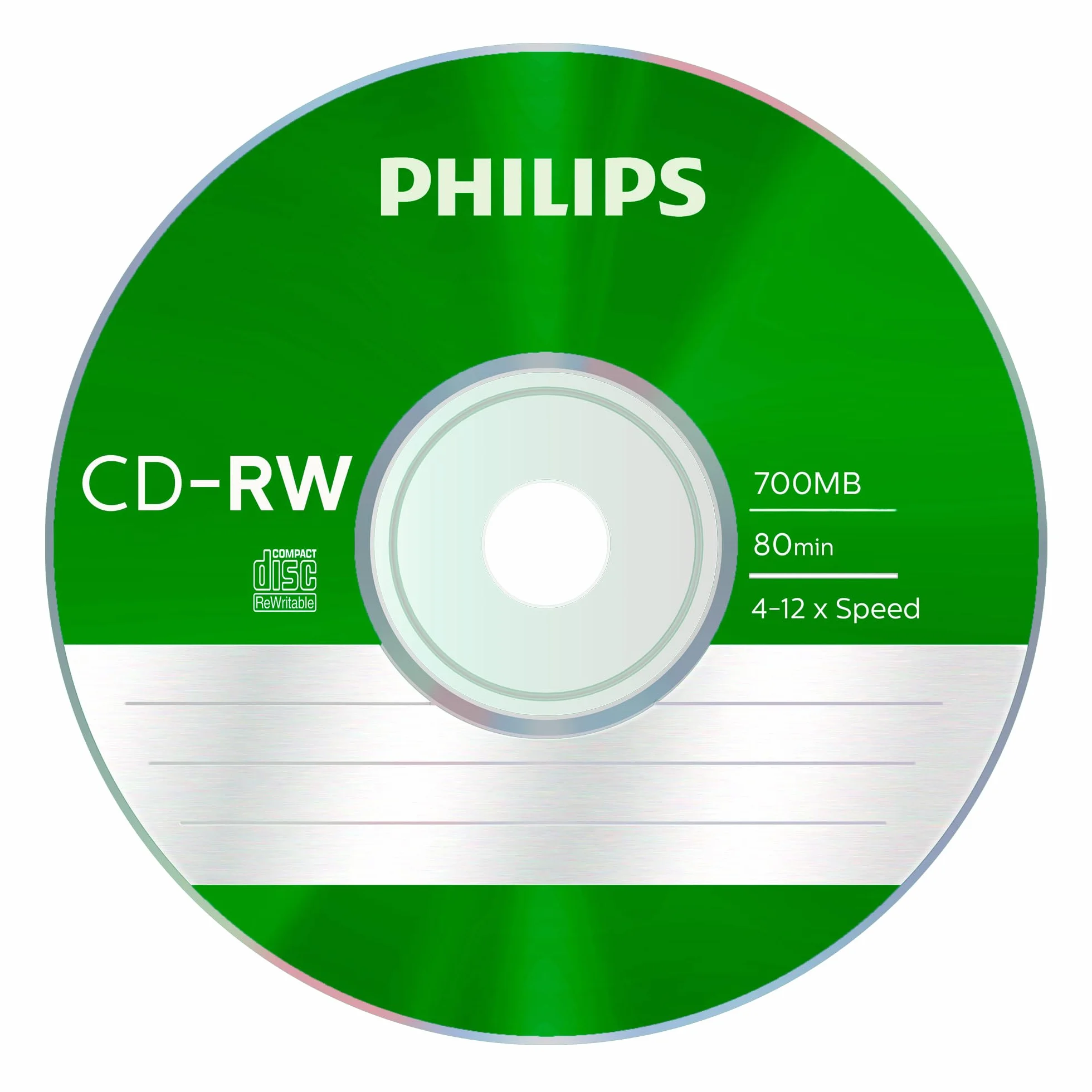 Philips CD-RW 700MB 80min 4-12x Speed 5 pièces Colored Slim Case