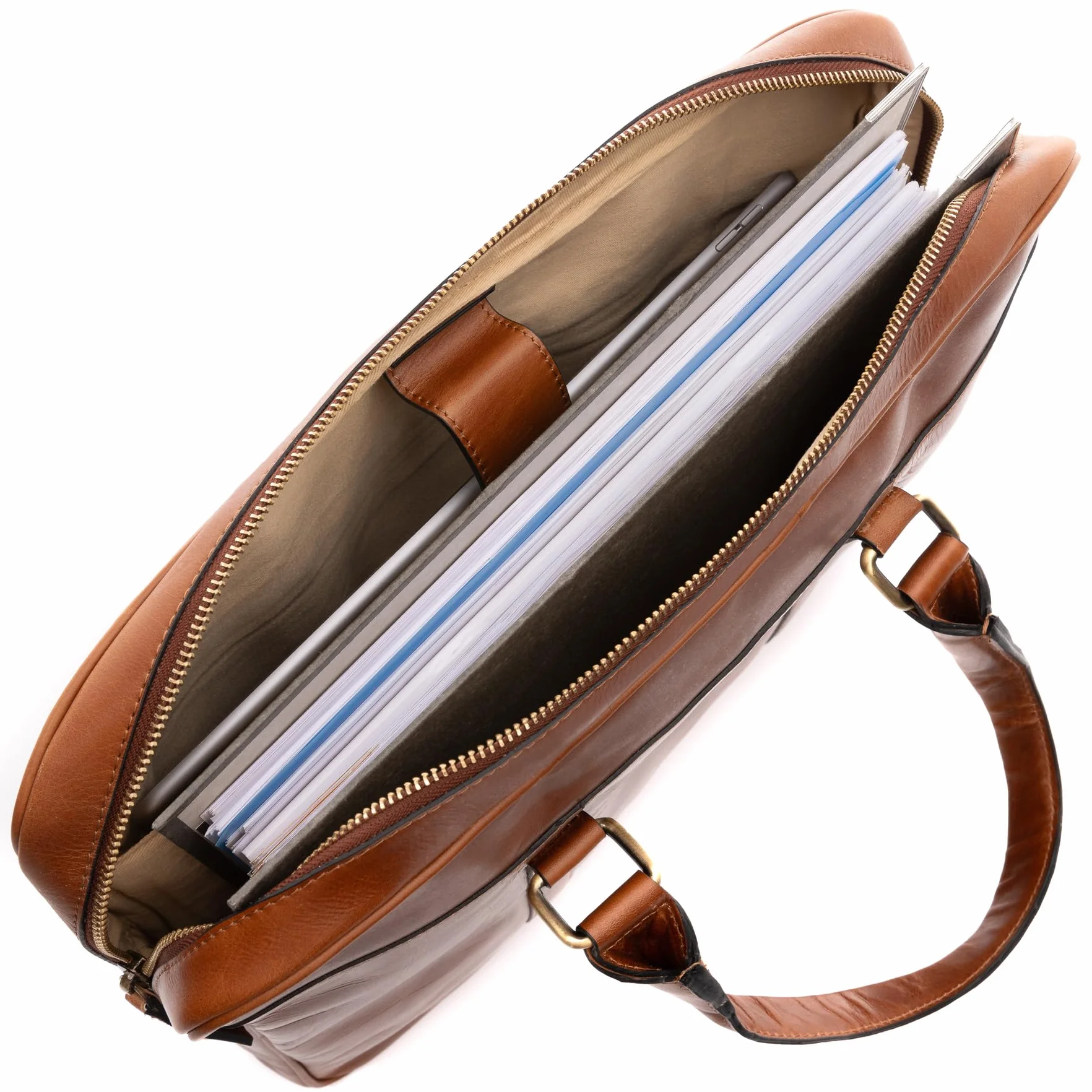 SID & VAIN Sac Ordinateur Portable Cuir véritable 15 Pouces Brady Mallette Professionnelle bandoulière Grand pour Hommes et Femmes Serviette de Travail élégant Marron