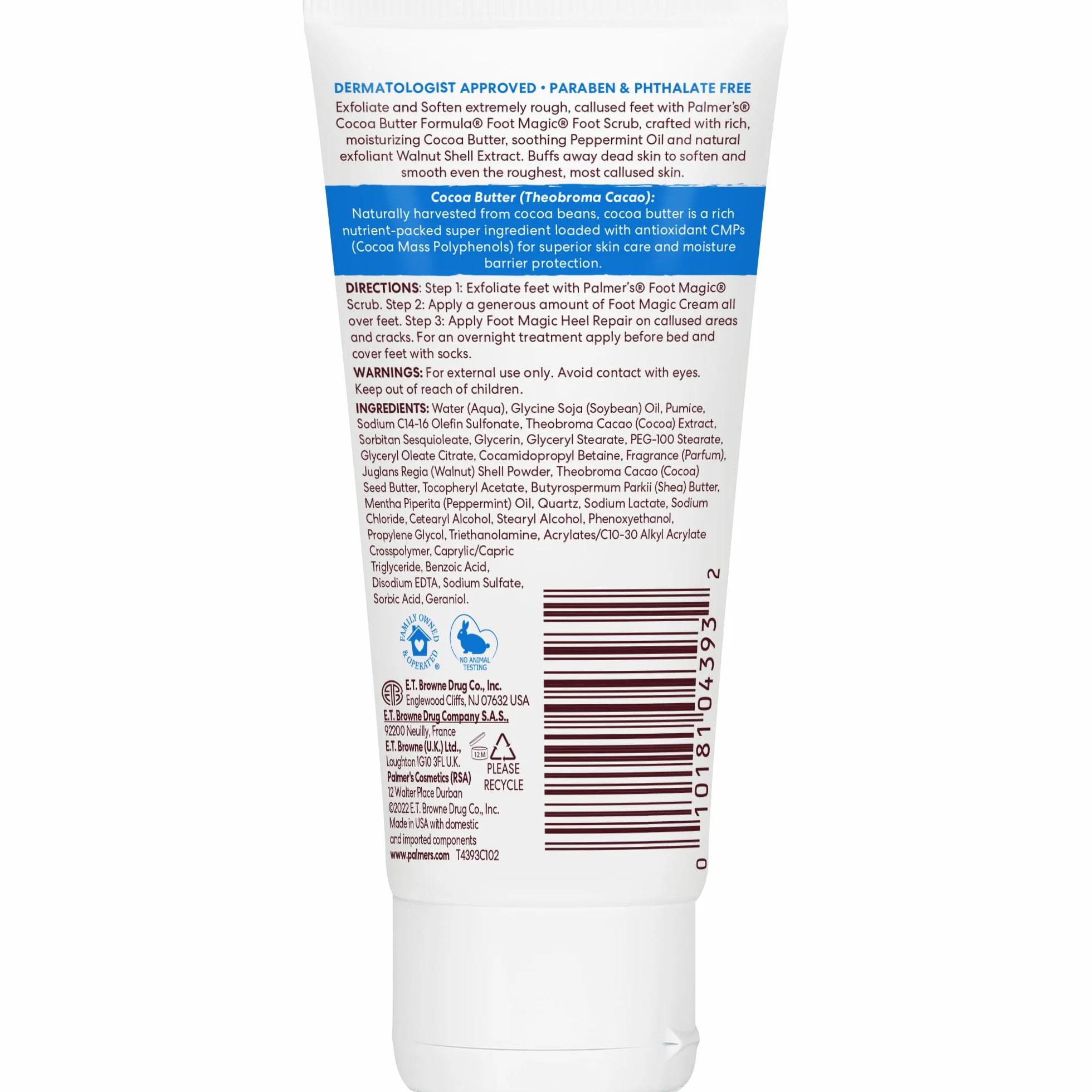 Palmers Gommage Magique Pieds Beurre Cacao 2.1 oz 62.11 ml