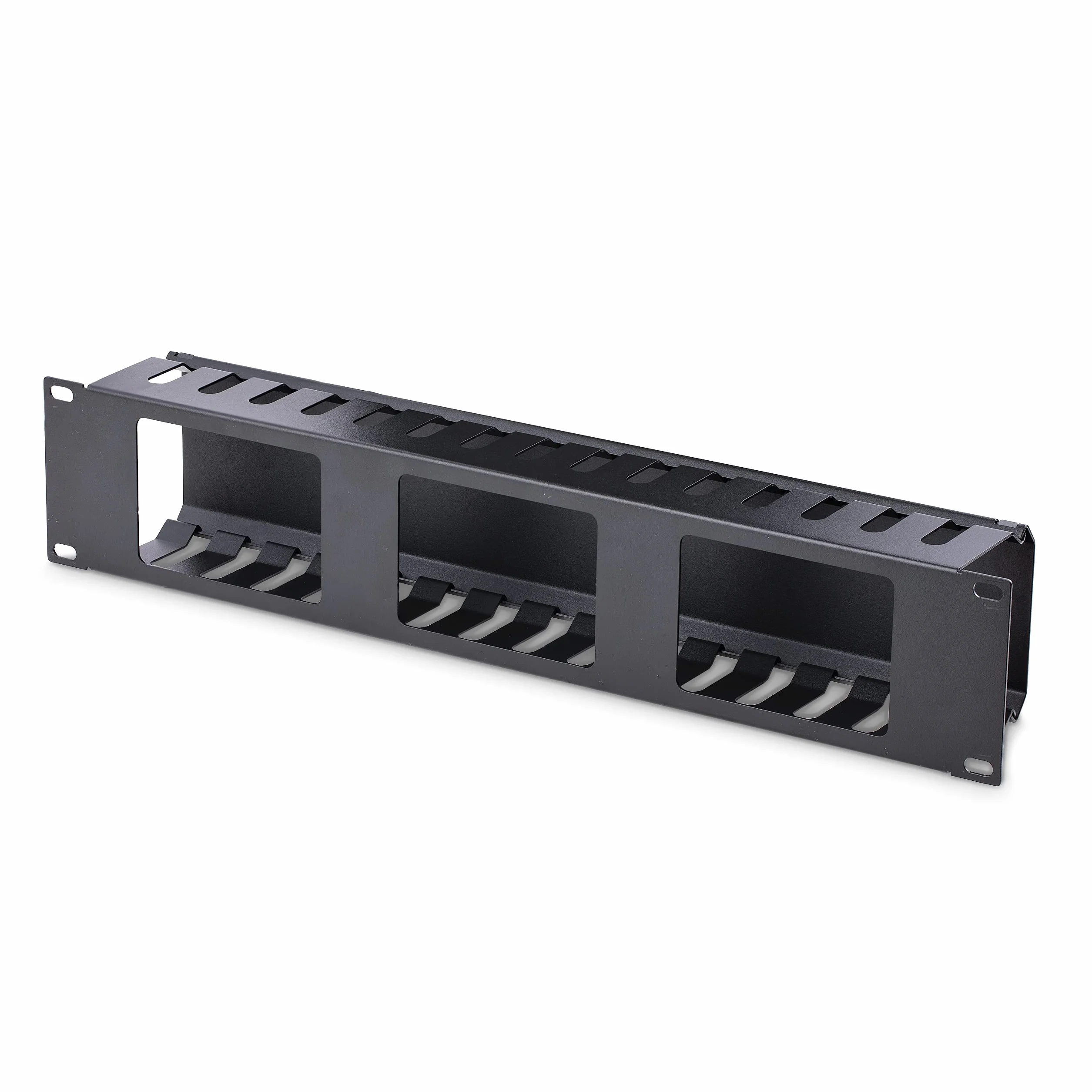 StarTech Goulotte Horizontale à Doigts 2U avec Couvercle, Rack 19po, Acier | Conduit de câbles, Trous de passage, Couvercle amovible, Câbles enroulés, Armoire, CMDUCT2U