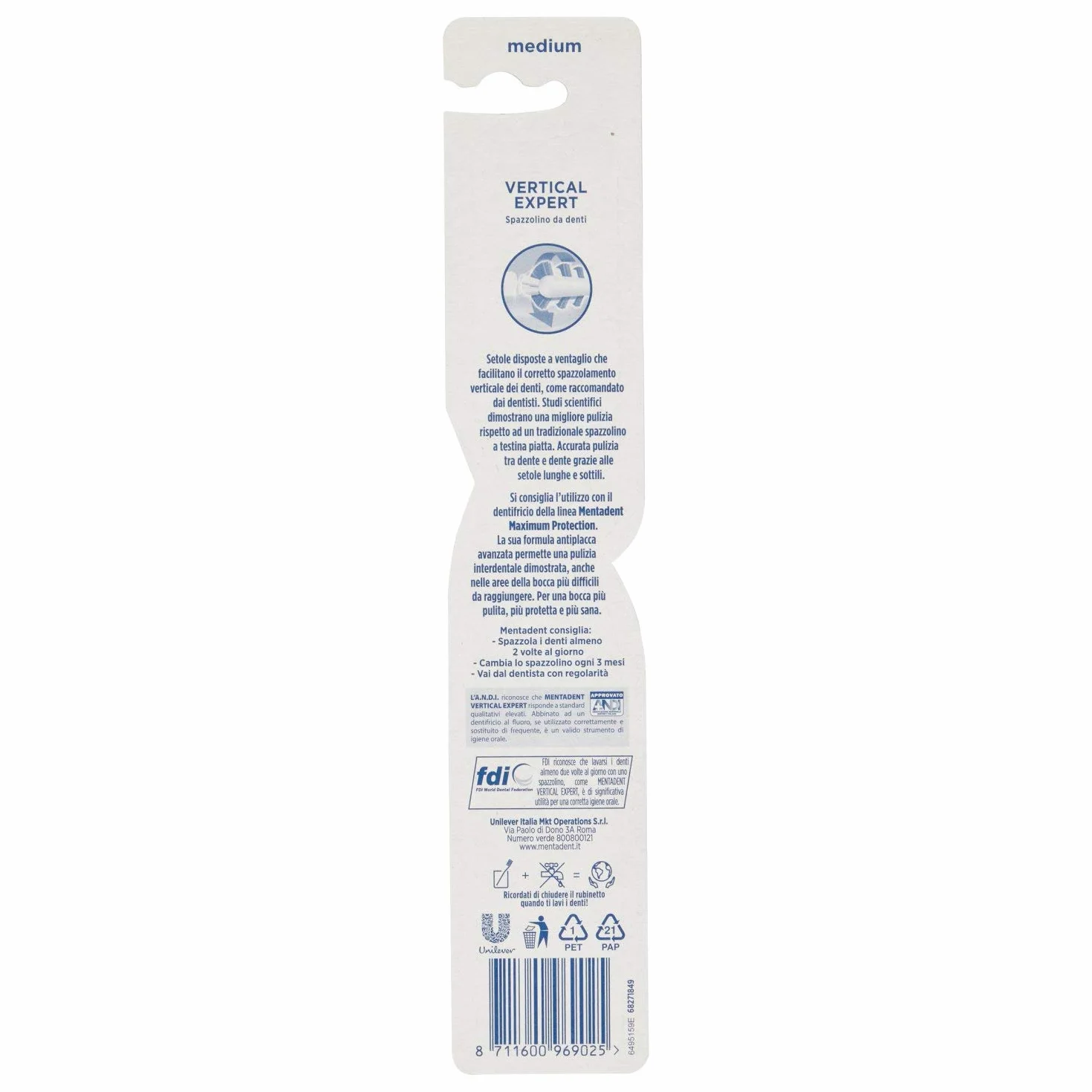 Mentadent Brosse à dents Expert vertical