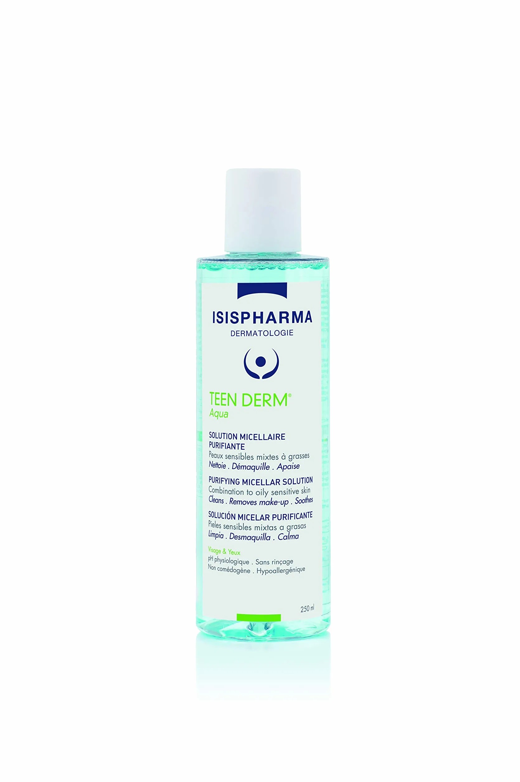 ISISPHARMA TEEN DERM Solution Micellaire Démaquillante Purifiante Anti-Imperfections Zinc Extrait de Boswellia Fabrication Française