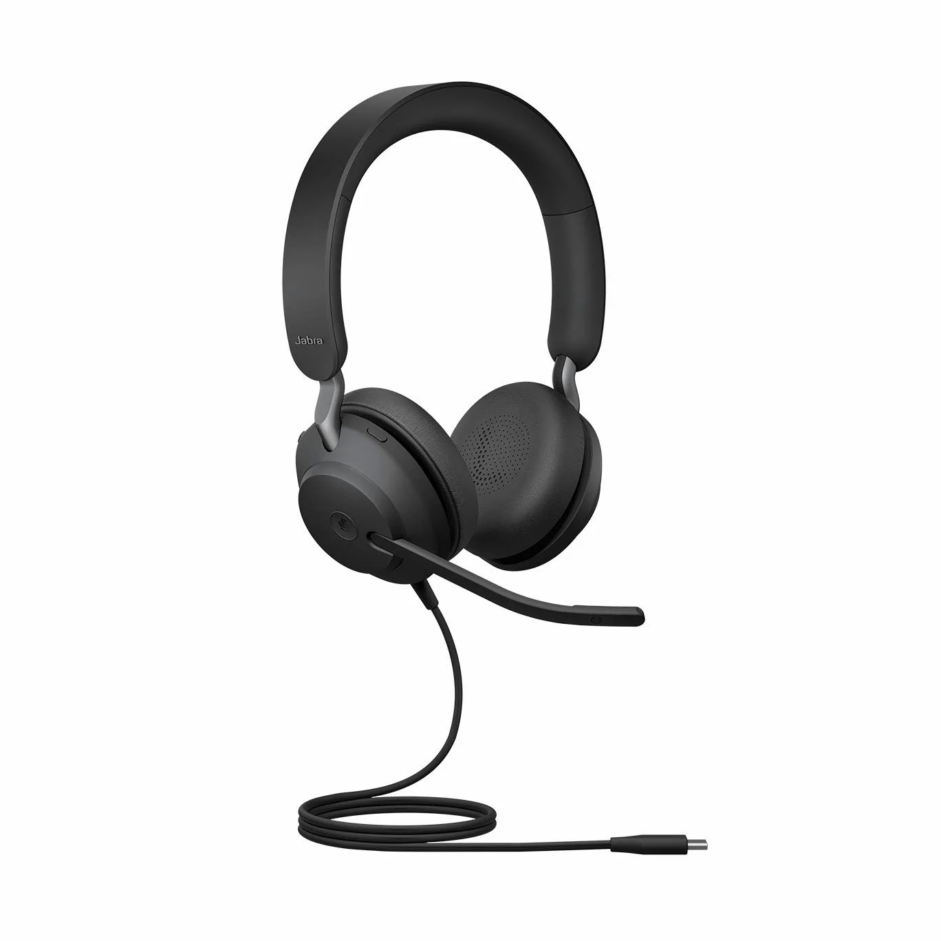 Jabra Evolve2 40 Casque PC Stereo Écouteurs Certifié Microsoft Teams à Réduction du Bruit avec Technologie d'Appel à 3 Microphones - Câble USB-C - Noir