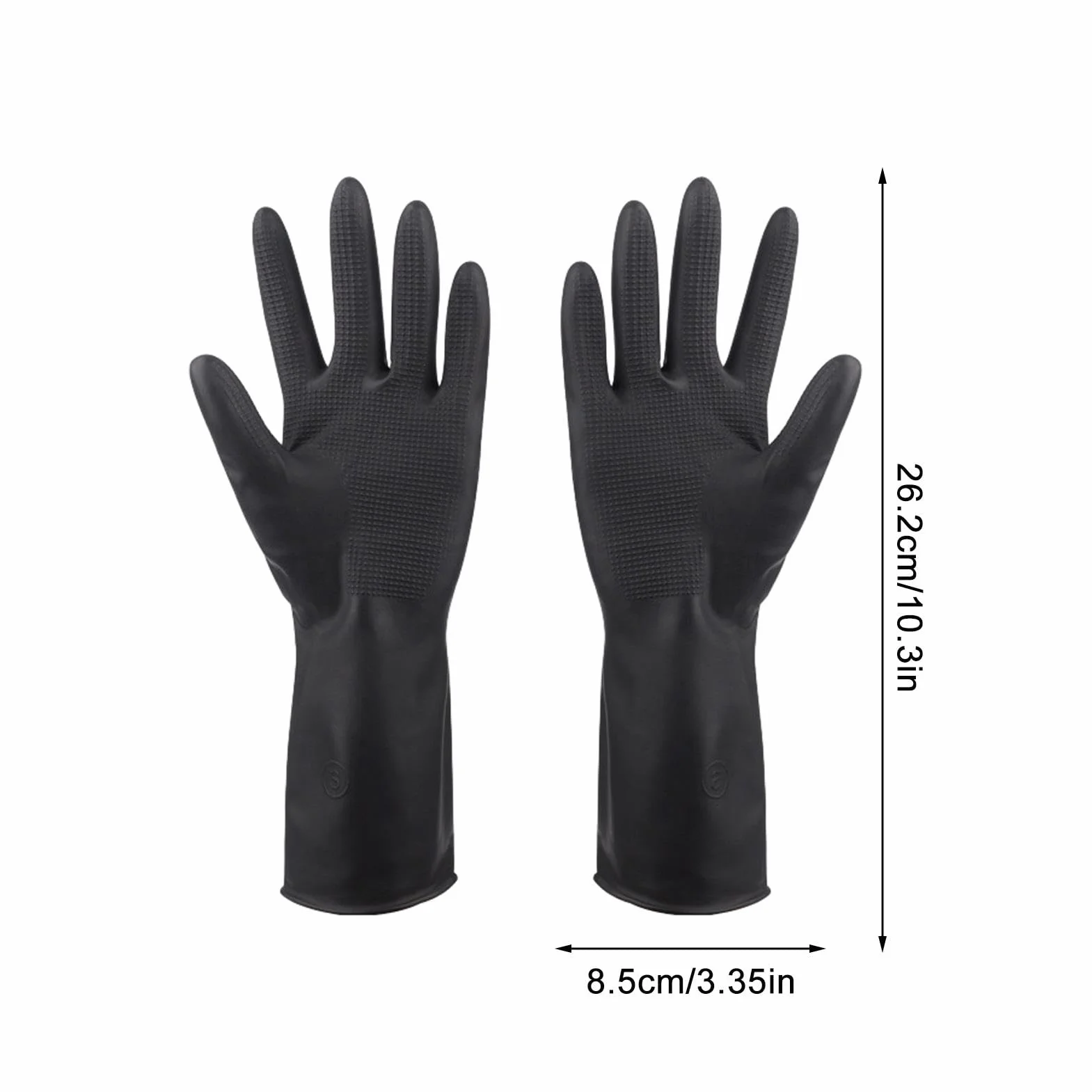 Gants en latex réutilisables noirs lot de 2 paires pour salon de coiffure