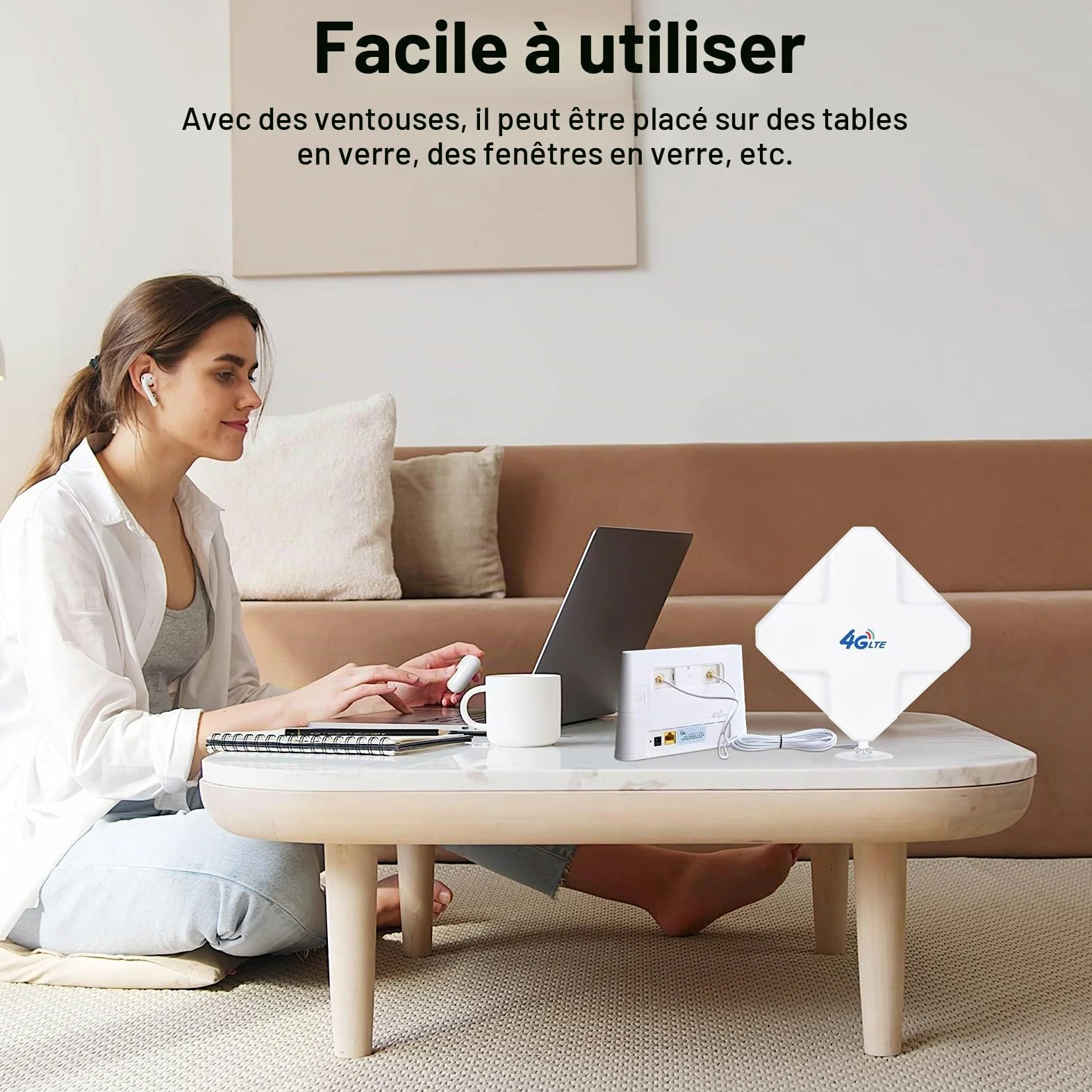 4G LTE Antenne SMA, Connecteur Amplificateur de Signal d'extérieur récepteur 35dbi Haut Gain Réseau à Longue Portée Ethernet pour WiFi routeur Haut débit Mobile (SMA)