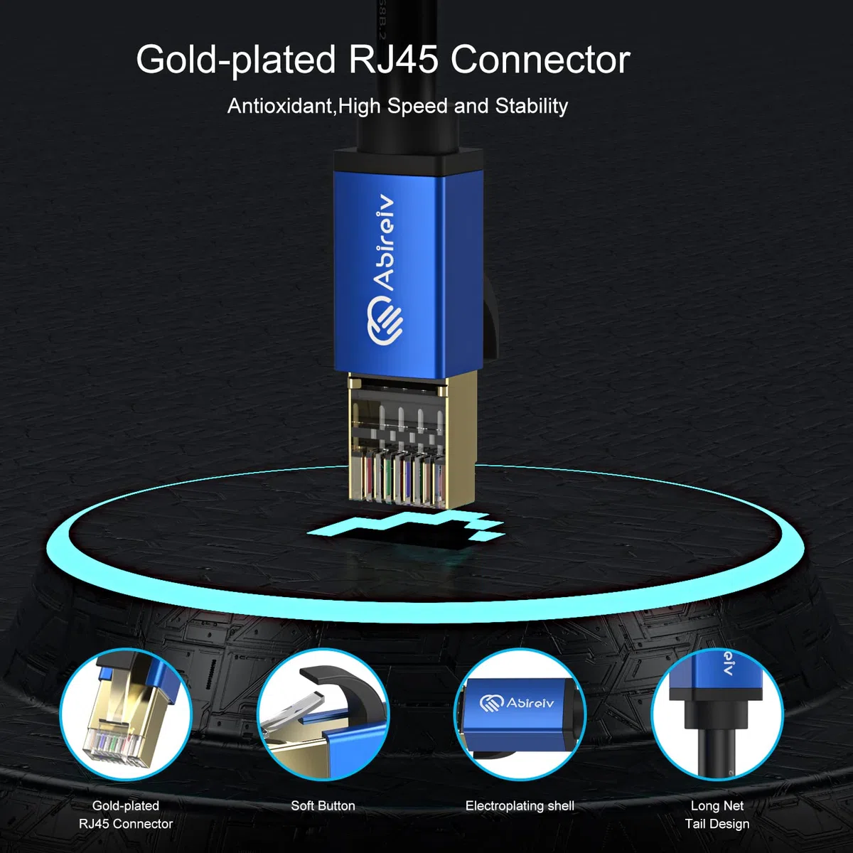 Câble Ethernet Cat7 61 m Câble d'extérieur triple blindage SSTP 10 Gbit/s 600 MHz pour modem routeur LAN RJ45, résistant aux UV, à l'eau, à enfouir direct, gaine en polyéthylène
