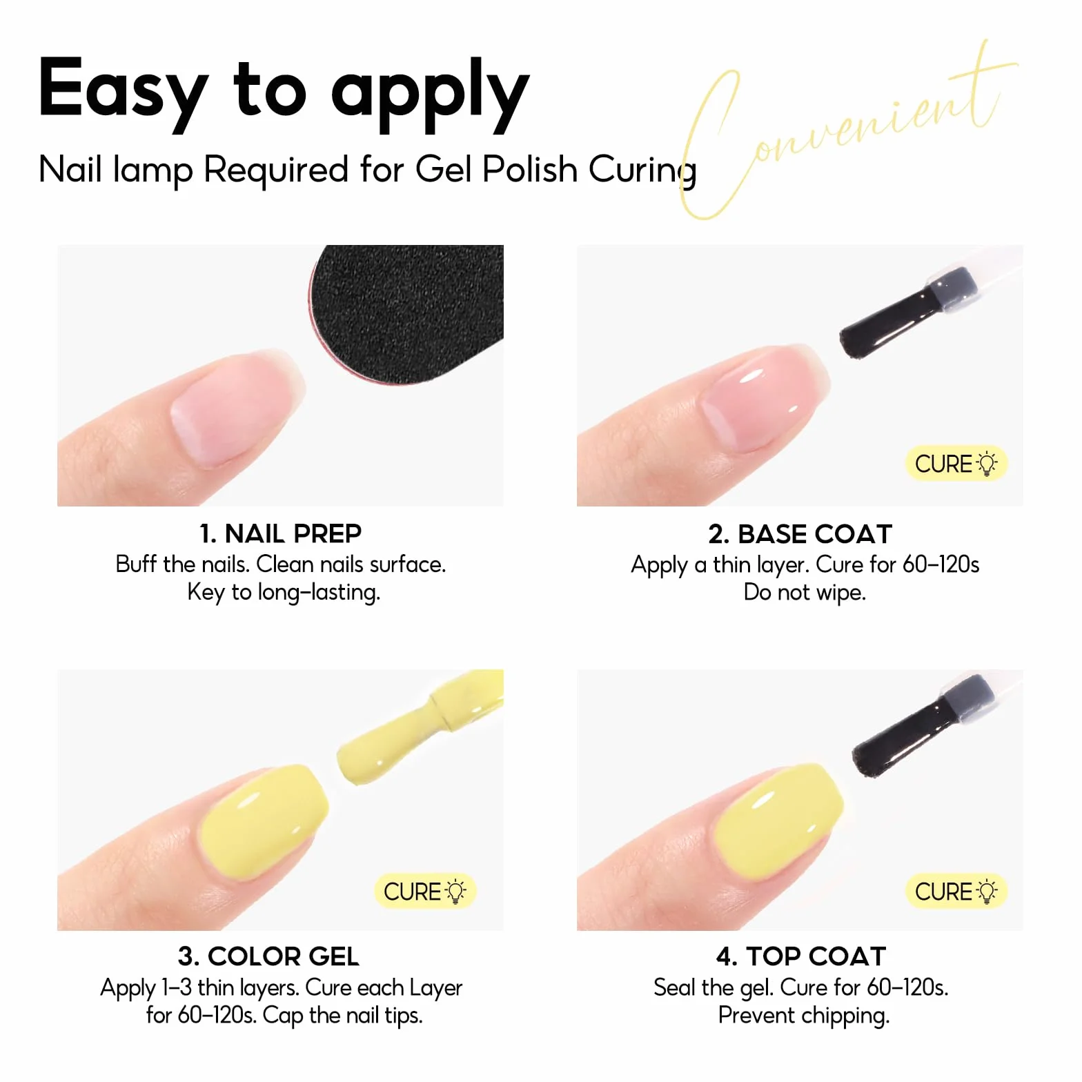 PEACECOLOR Vernis Gel UV Semi Permanent Jaune 10ML Soak Off Gel Nail Polish