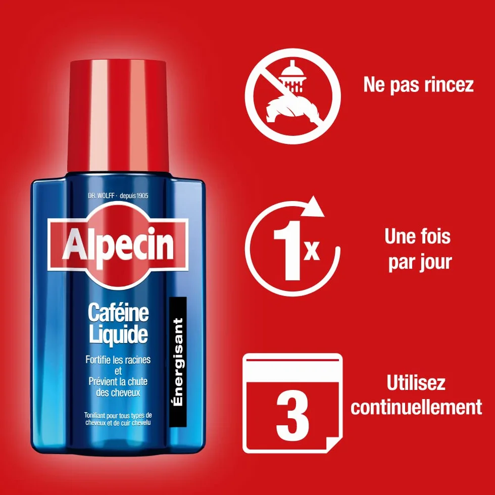 Alpecin Caféine Liquide Lotion Anti-Chute de Cheveux Homme 2x 200ml
