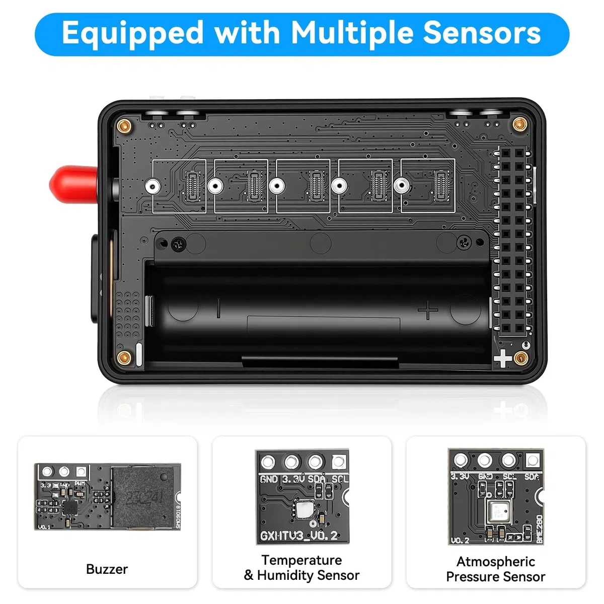 Kit d'extension ESP32 LoRa V4 avec panneau tactile, carte d'extension, antenne, module GNSS L76K, capteurs, Summer prend en charge Wi-Fi, Bluetooth, transfert de données LoRa 868 MHz pour