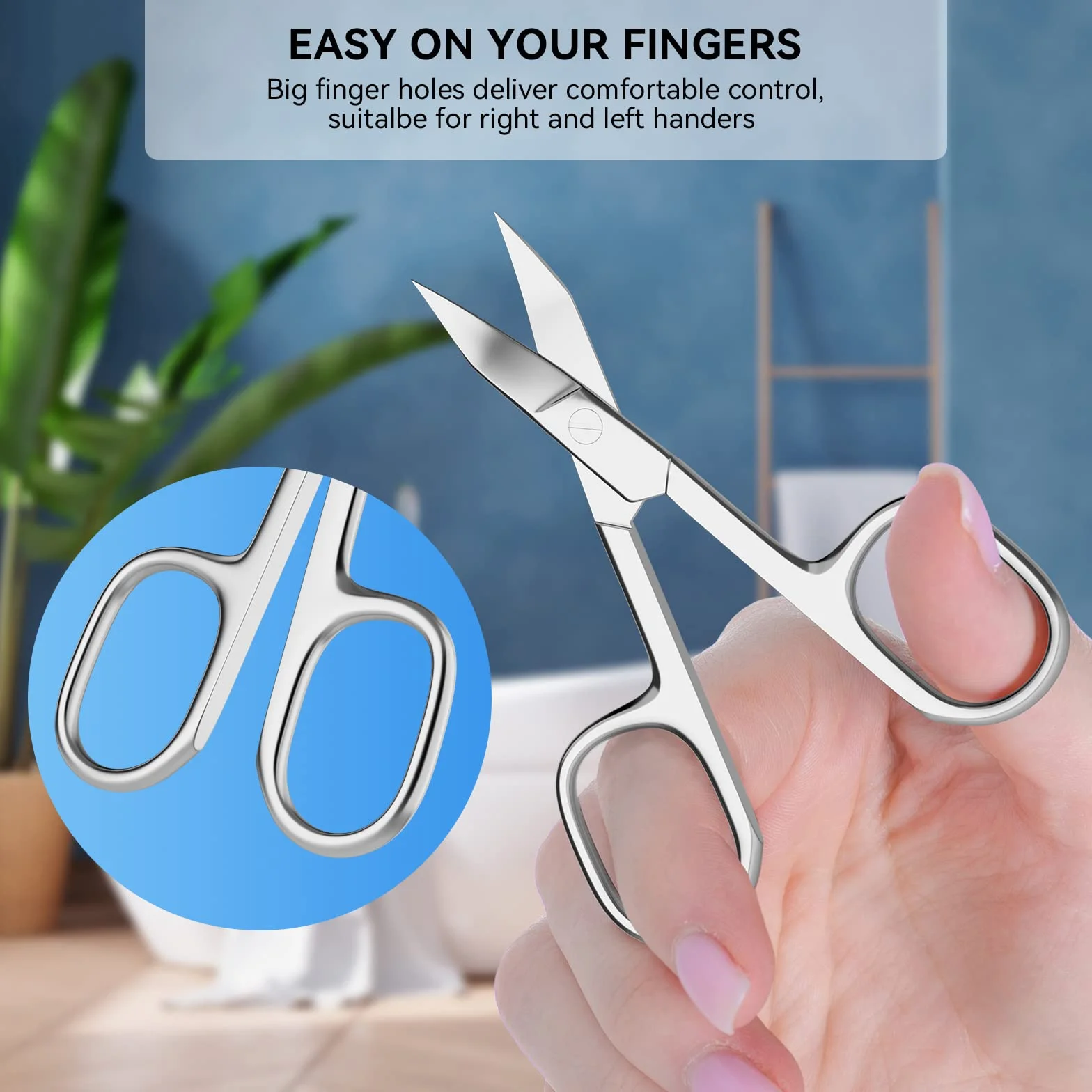 INXEN Ciseaux à Ongles Professionnel Acier Inoxydable Lame Incurvé Argent BUT02NAL11C15