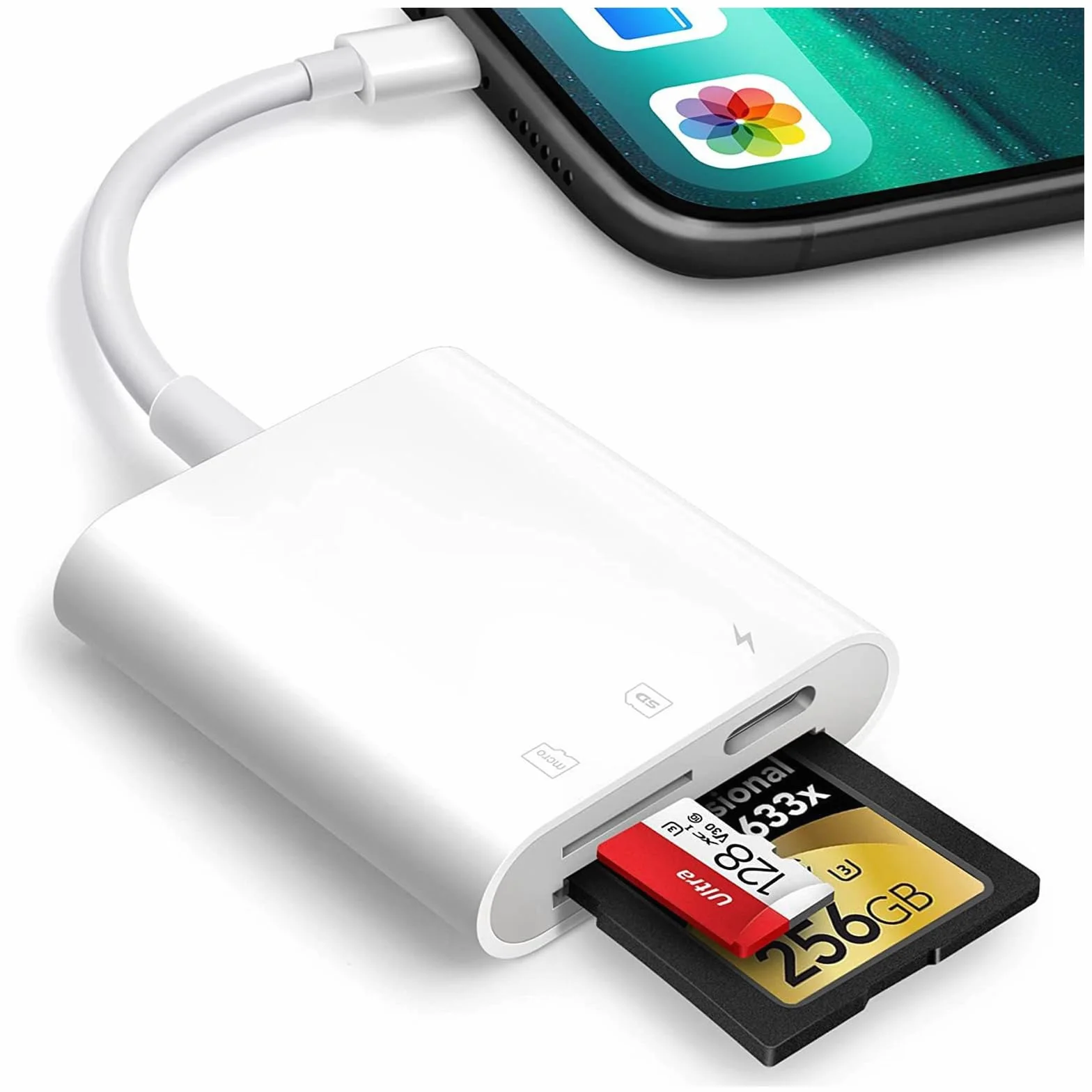 Lecteur de Carte SD pour iPhone iPad Appareil Photo Adaptateur Double Emplacement USB-C SD Micro SD TF