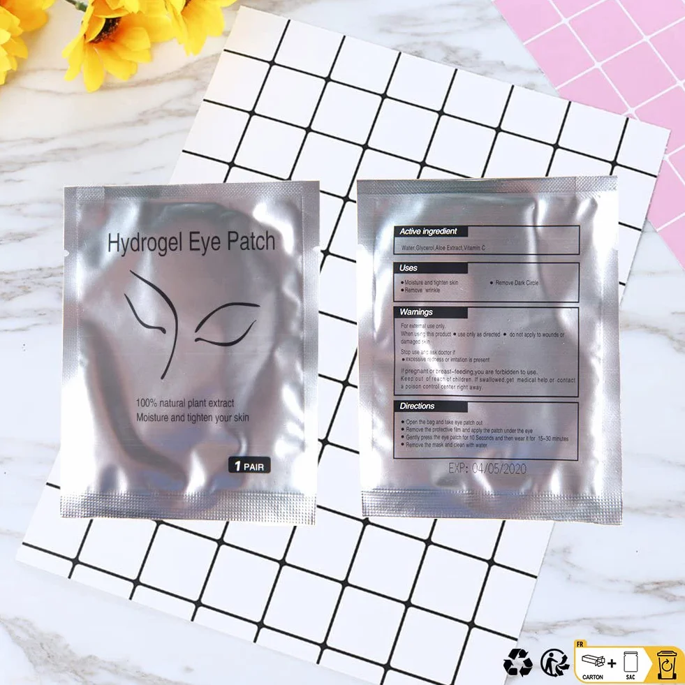 Patchs Pour Extensions de Cils Non Pelucheux Gel Yeux Masque Beauté Outil 100 Paire (Fox)