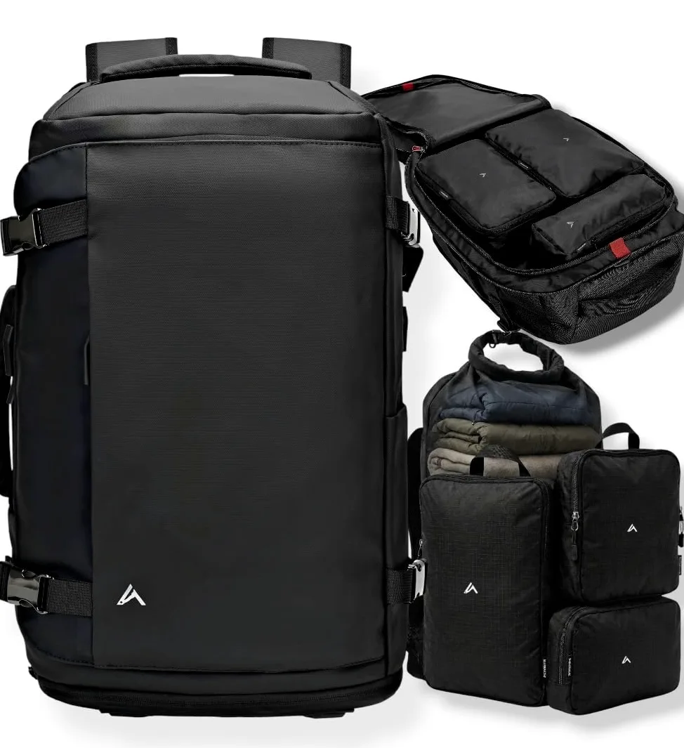 ZERMATT-HORN Sac à dos de voyage avec sac vide amovible compresseur. Voyage cabine Avion Ryanair, Vueling | ZH Sac à dos de bureau de 35 L. 50 x 30 x 20-55 x 30 x 20 cm, voyage backpack airbag carry