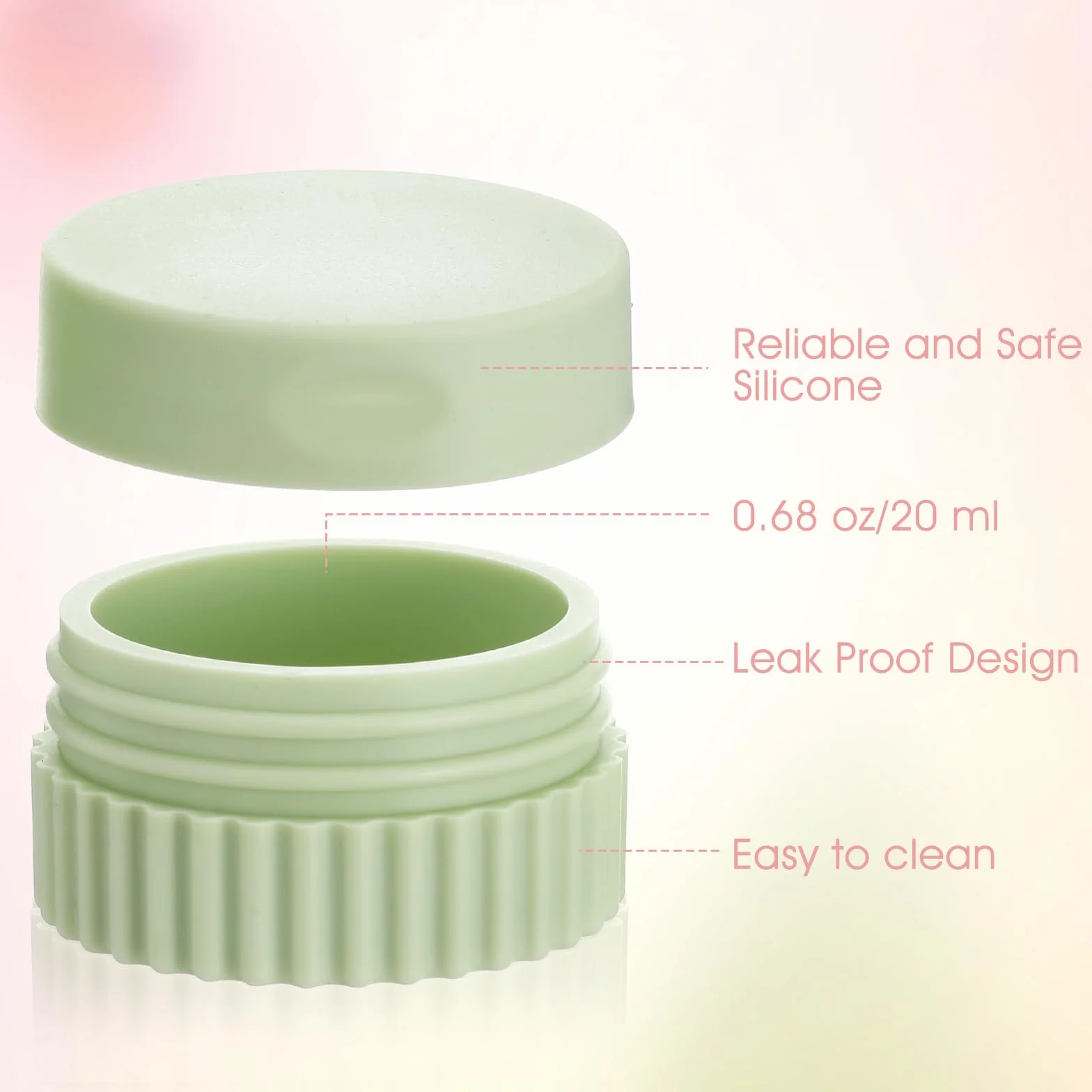 Boîtes cosmétiques rechargeables 20 ml en silicone anti-fuite lot de 4