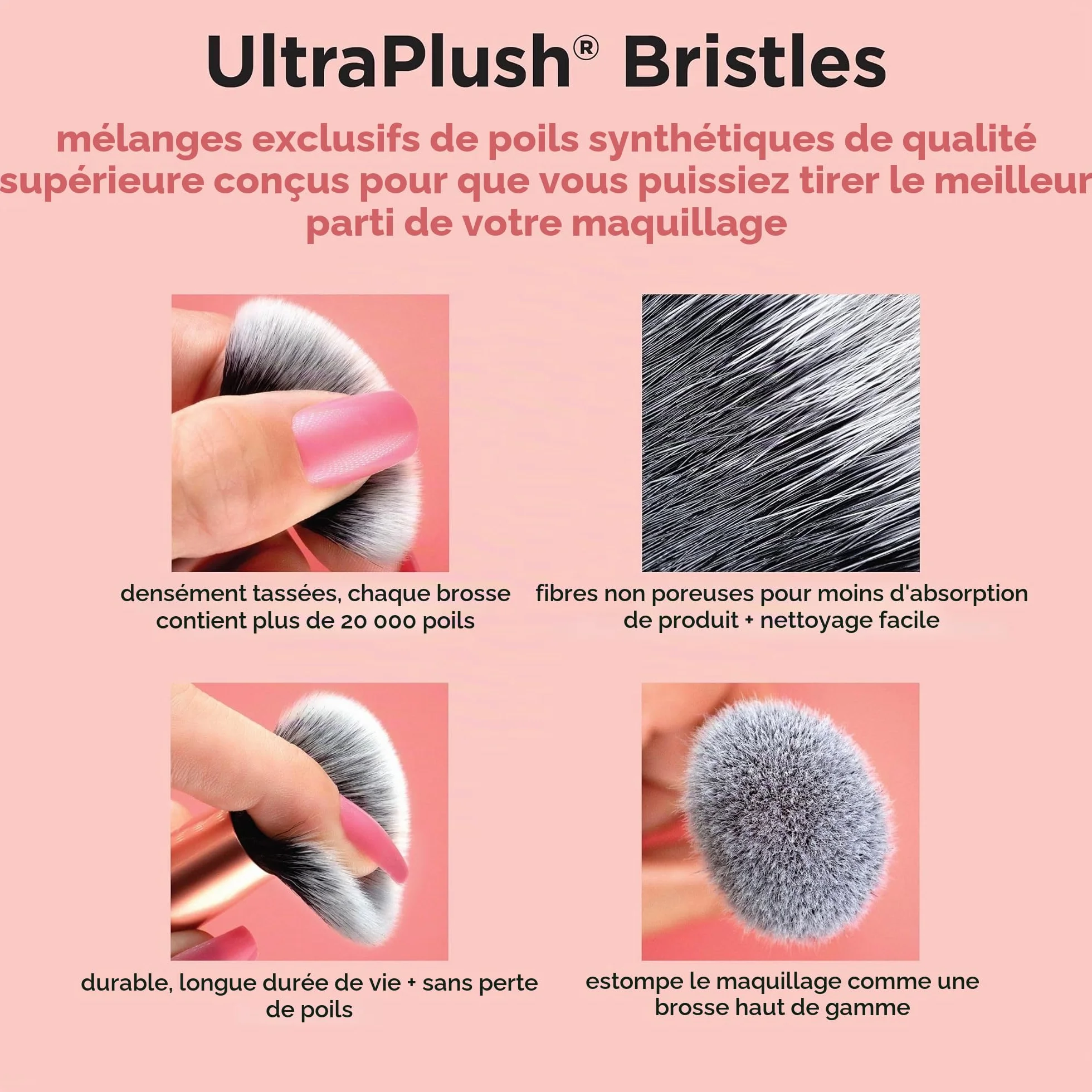 Real Techniques Ensemble de pinceaux de maquillage Everyday Eye Essentials, 8 pièces