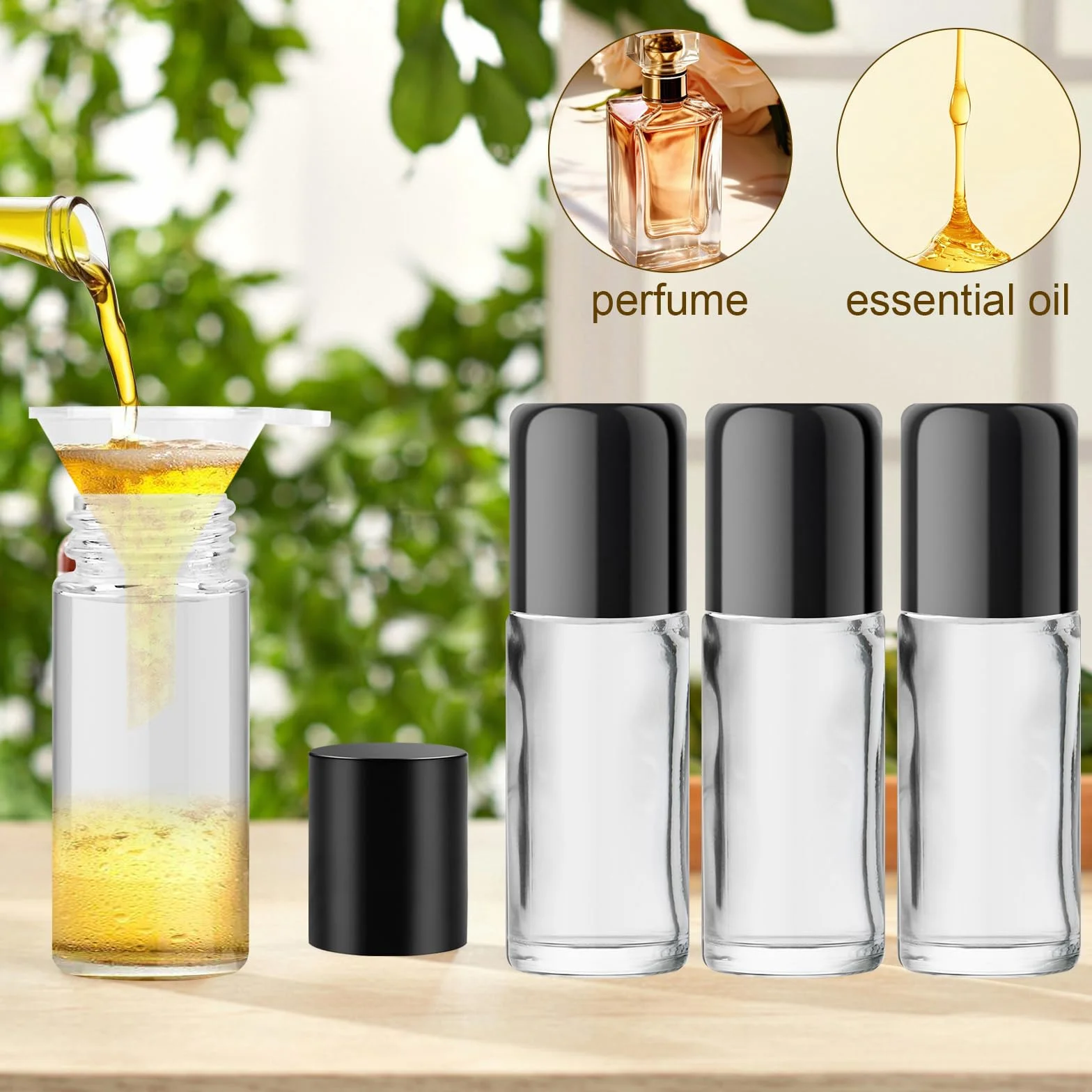 Flacons Roll on Vide en Verre 30ml avec Compte-gouttes pour Huiles Essentielles, Aromathérapie et Parfum