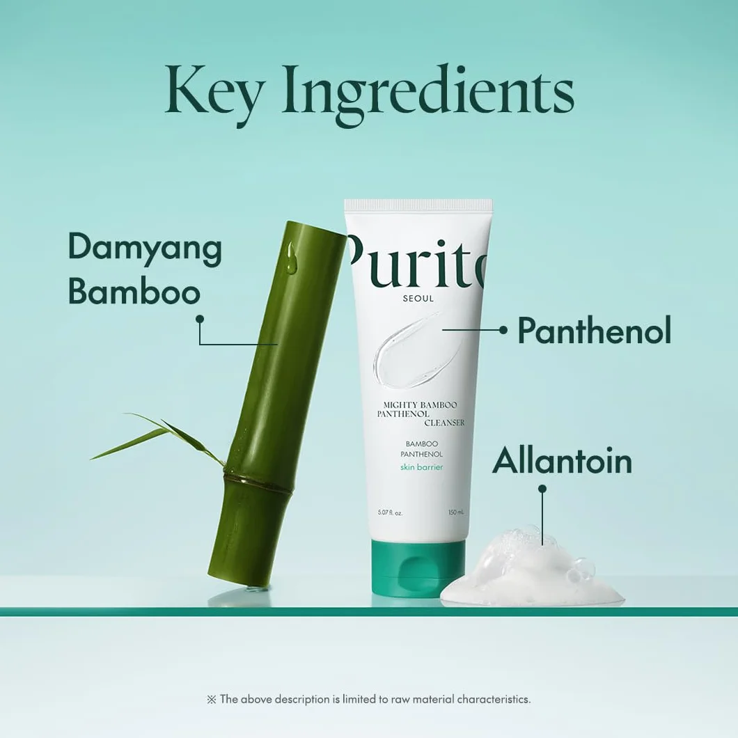 PURITO Nettoyant Panthenol au Bambou Puissant 150ml pour Peaux Sensibles
