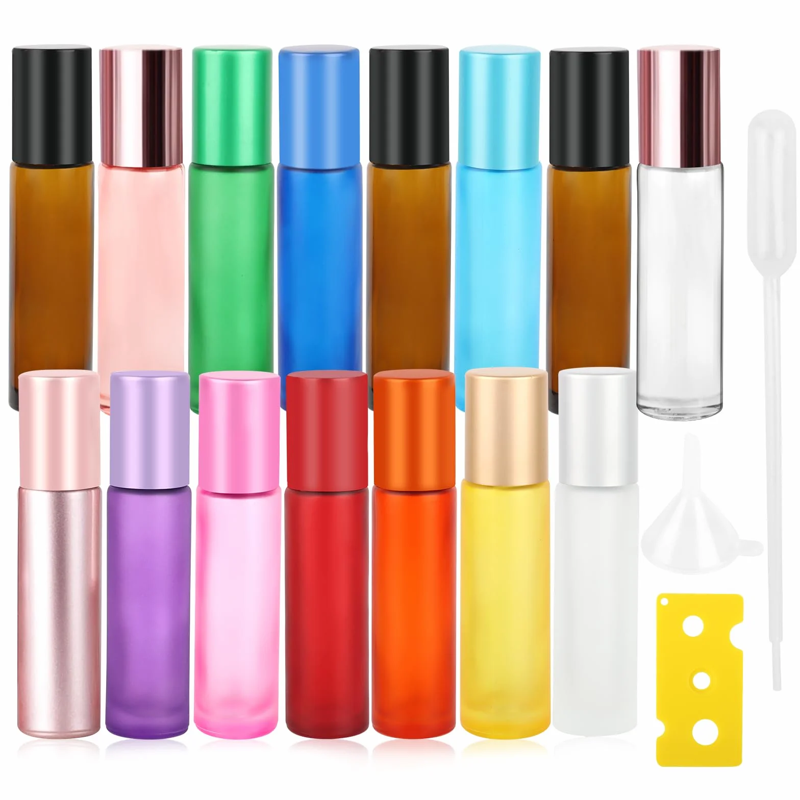 Flacon Roll On En Verre 10 Ml Huiles Essentielles Vide Bille Acier Inoxydable Rechargeable Aromathérapie