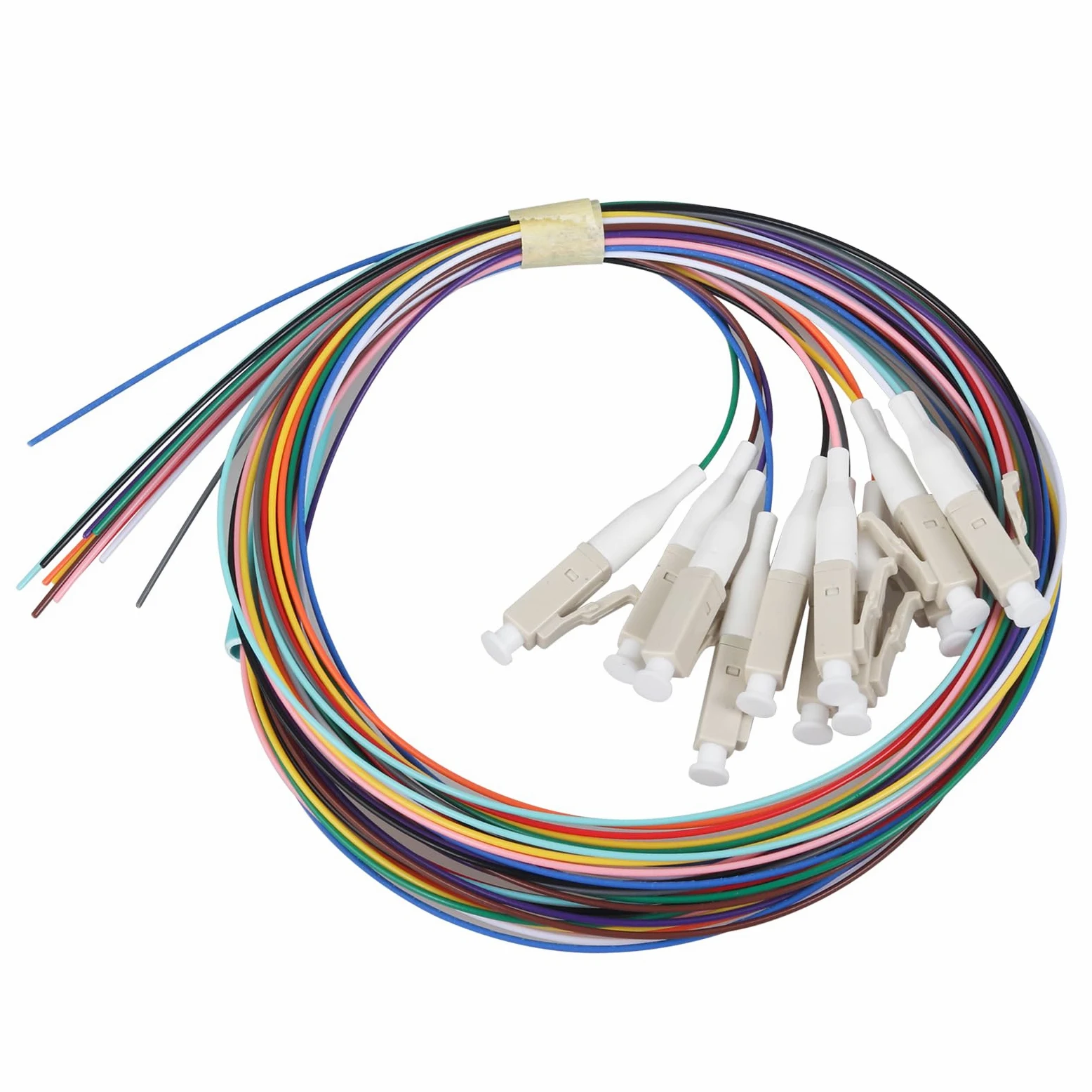 LC-MM LC-OM3 Boîtier mural en fibre optique duplex 12 ports avec bobine multimode LC-OM3 (comprend 1,2 m Pigtail et 6 coupleurs)