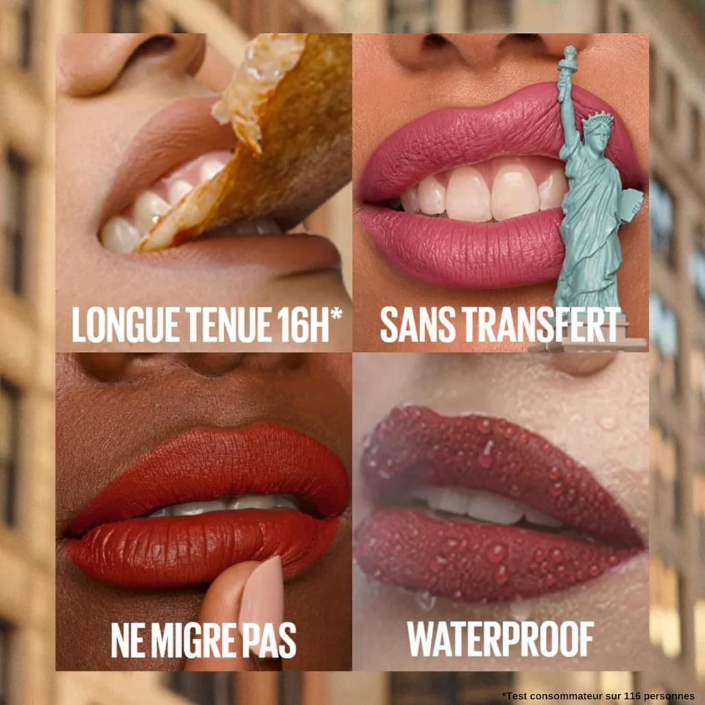 Maybelline New York Superstay Matte Ink 6 Liquides Longue Tenue Teintes Lover Seductress Artist Dancer Pioneer Voyager