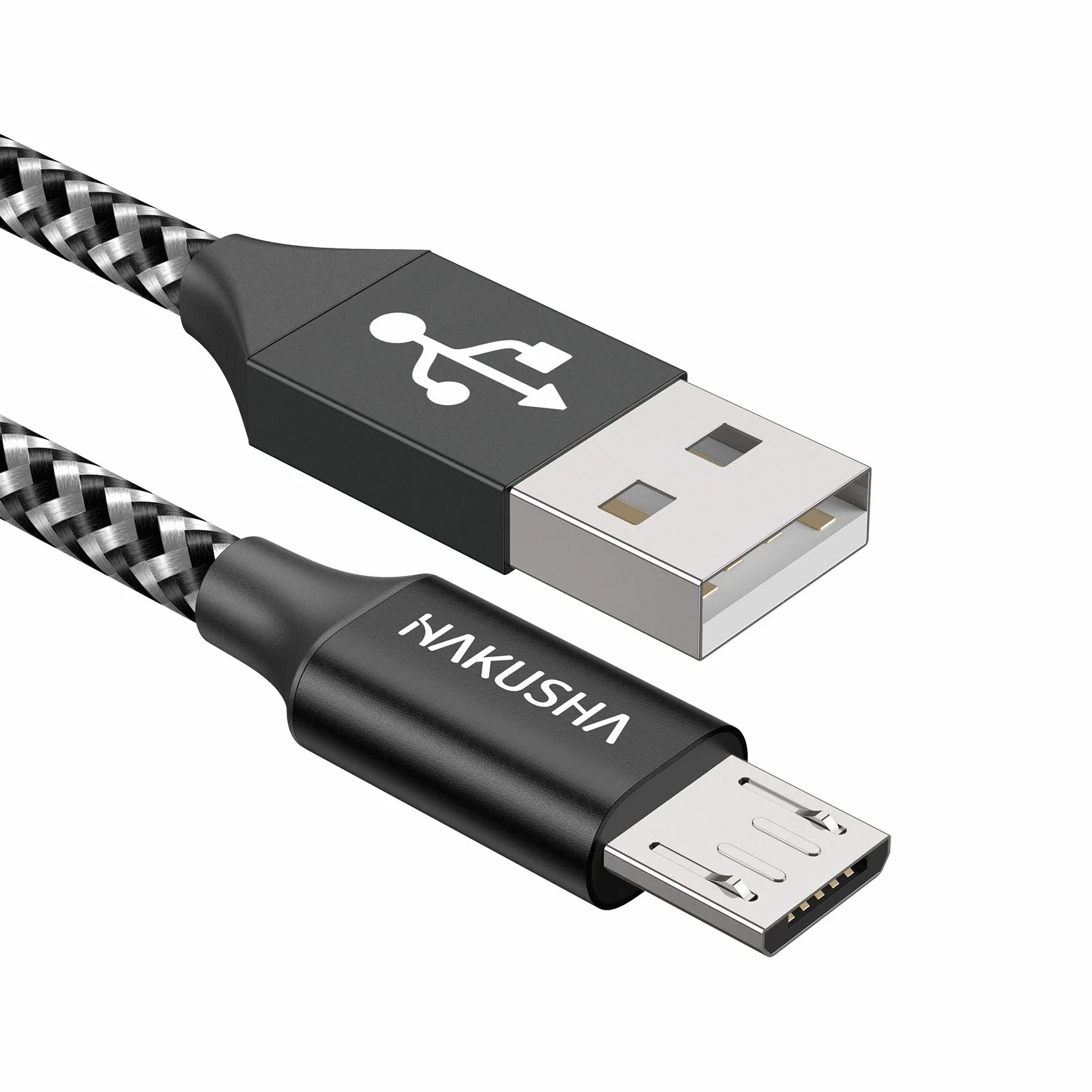 HAKUSHA Câble Micro USB 2M 3A Charge Rapide Android Nylon pour Samsung Huawei Sony
