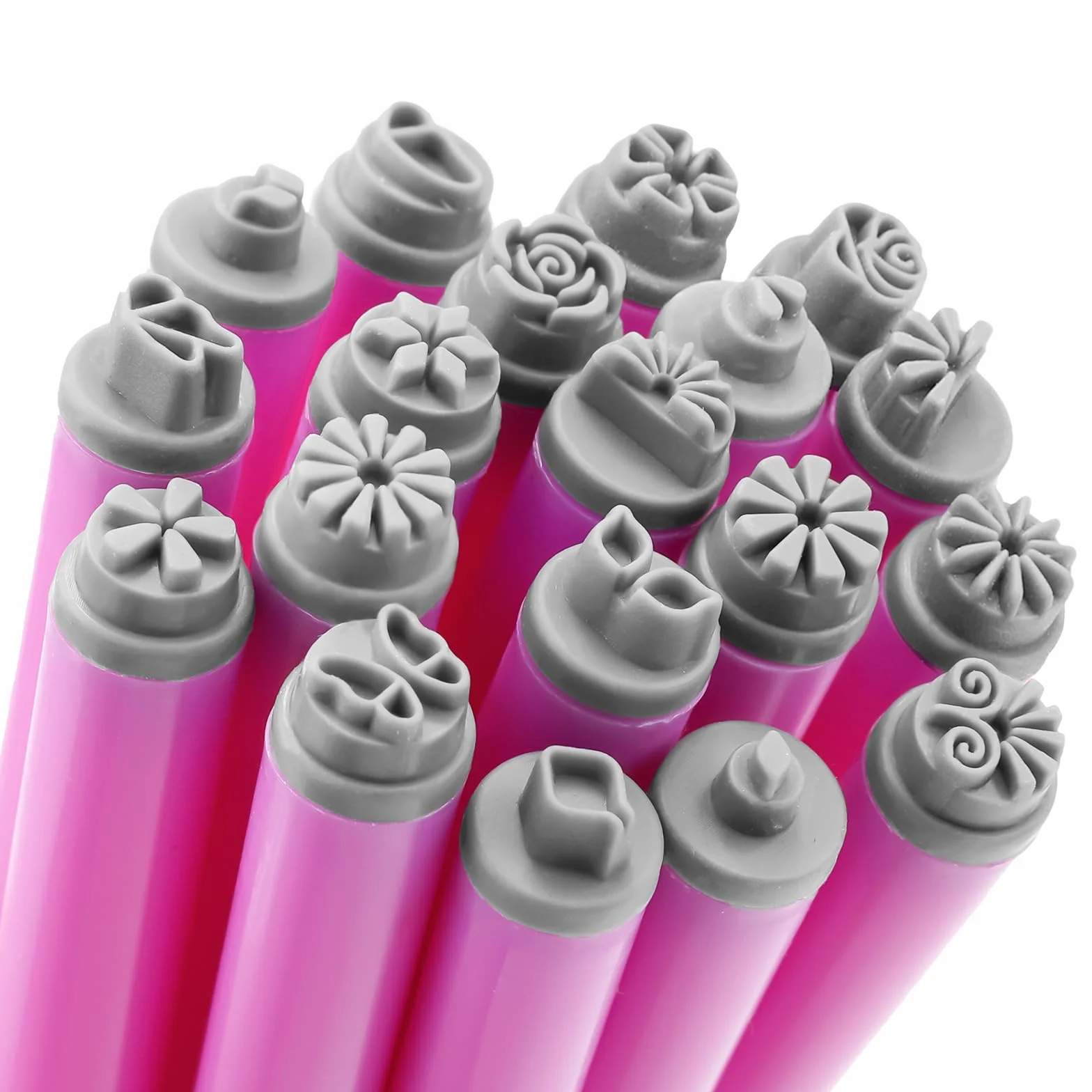 Stylos Tampons pour Ongles 19pcs, Outils Tampons Ongles avec Motifs Papillon Flocon Neige Fleur, Accessoires Ongles Bricolage