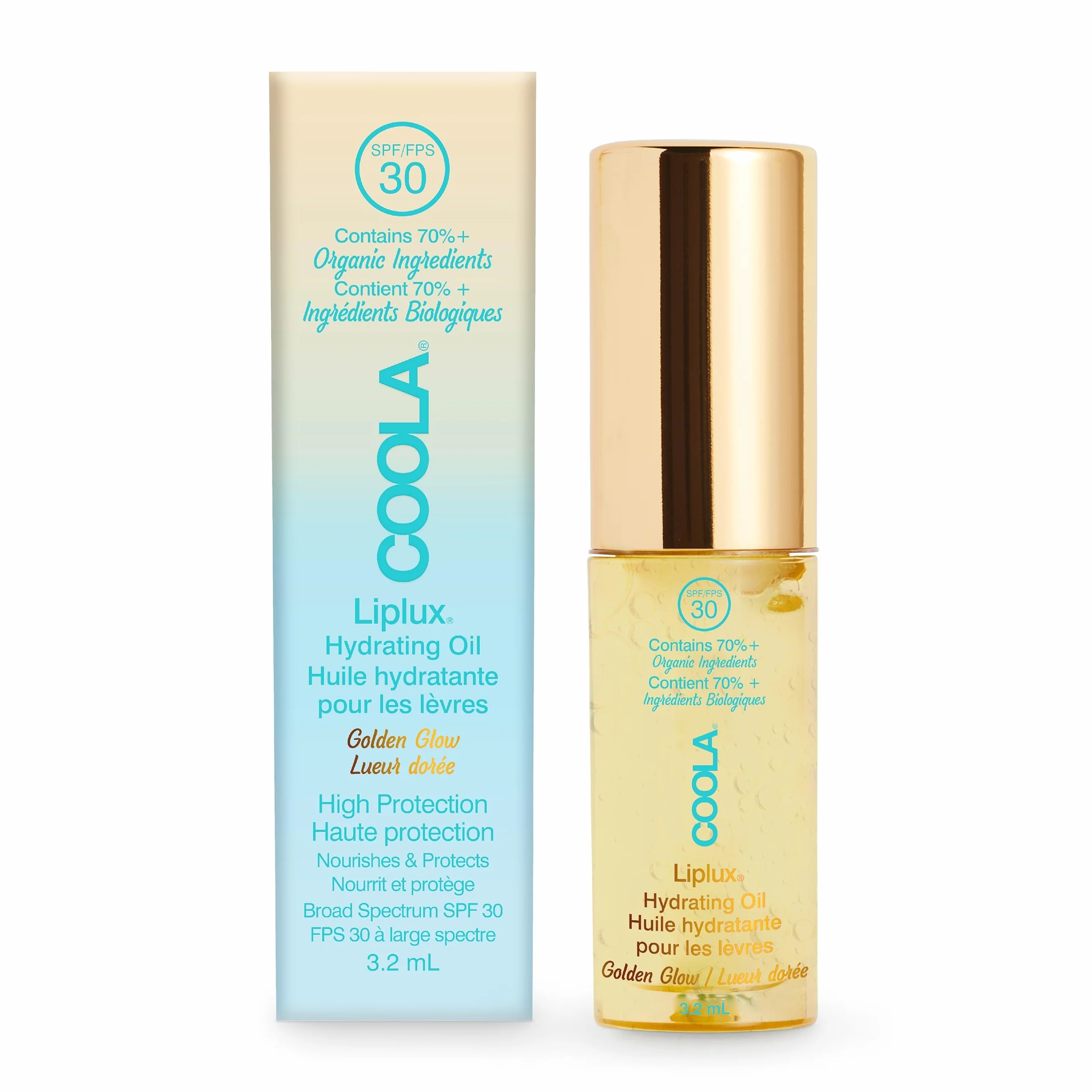 COOLA Classic Liplux Organic Hydrating Lip Oil Sunscreen SPF 30, 3.2ml