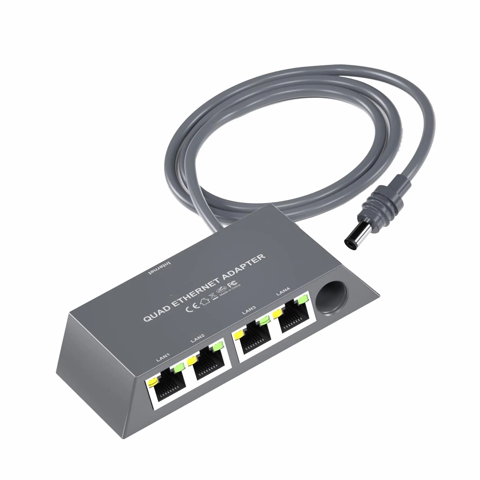 Sorandy Ethernet Splitter 1 à 4, Multi Ports Gen 3 / Mini Ethernet Adaptateur, 4 Appareils en Réseau Simultanément jusqu'à 1 Gbps pour Le Réseau Externe câblé