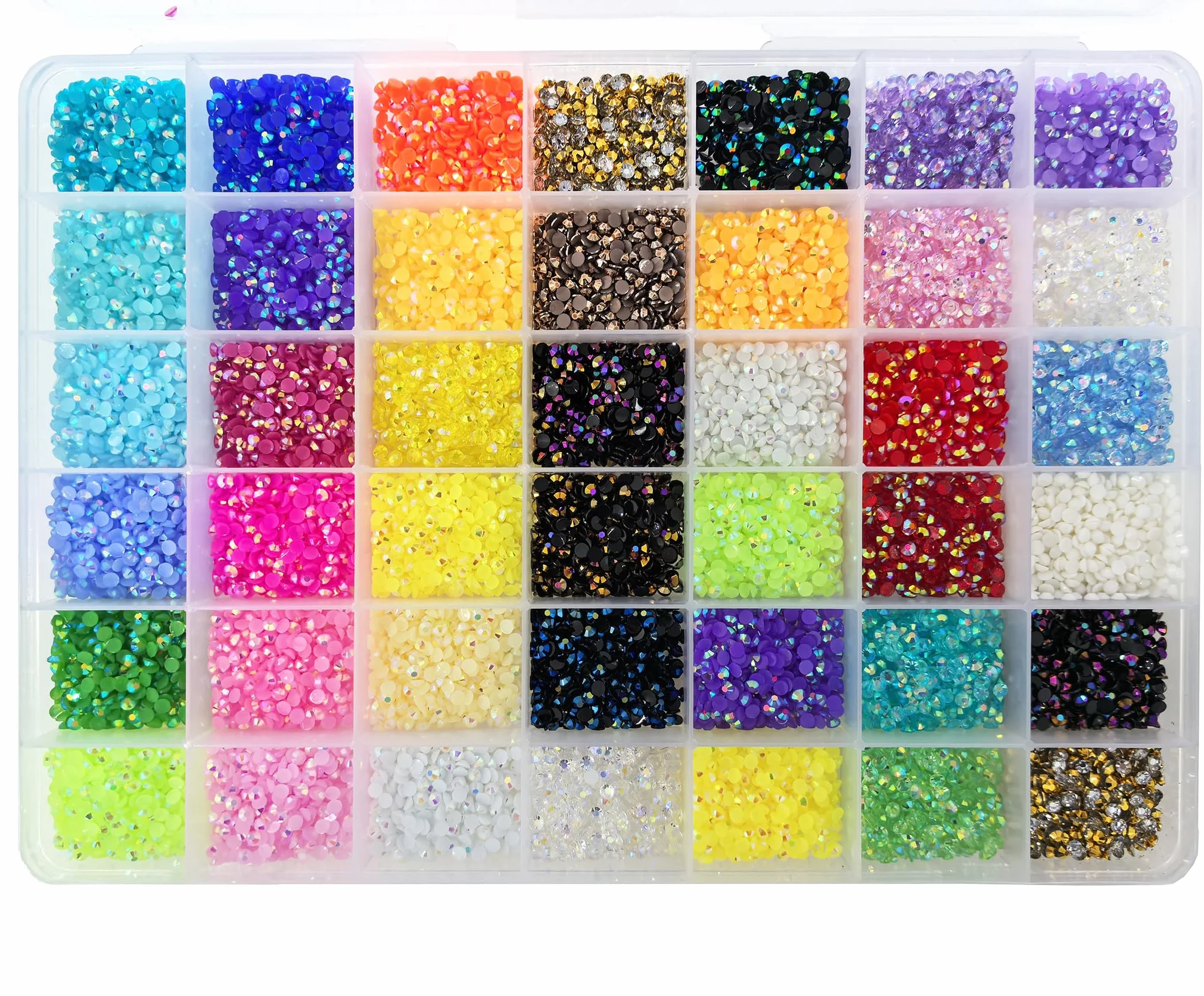BetterJonny 42 Couleurs Strass Ongle Nail Art 3mm Cristal Diamants à Dos Plat