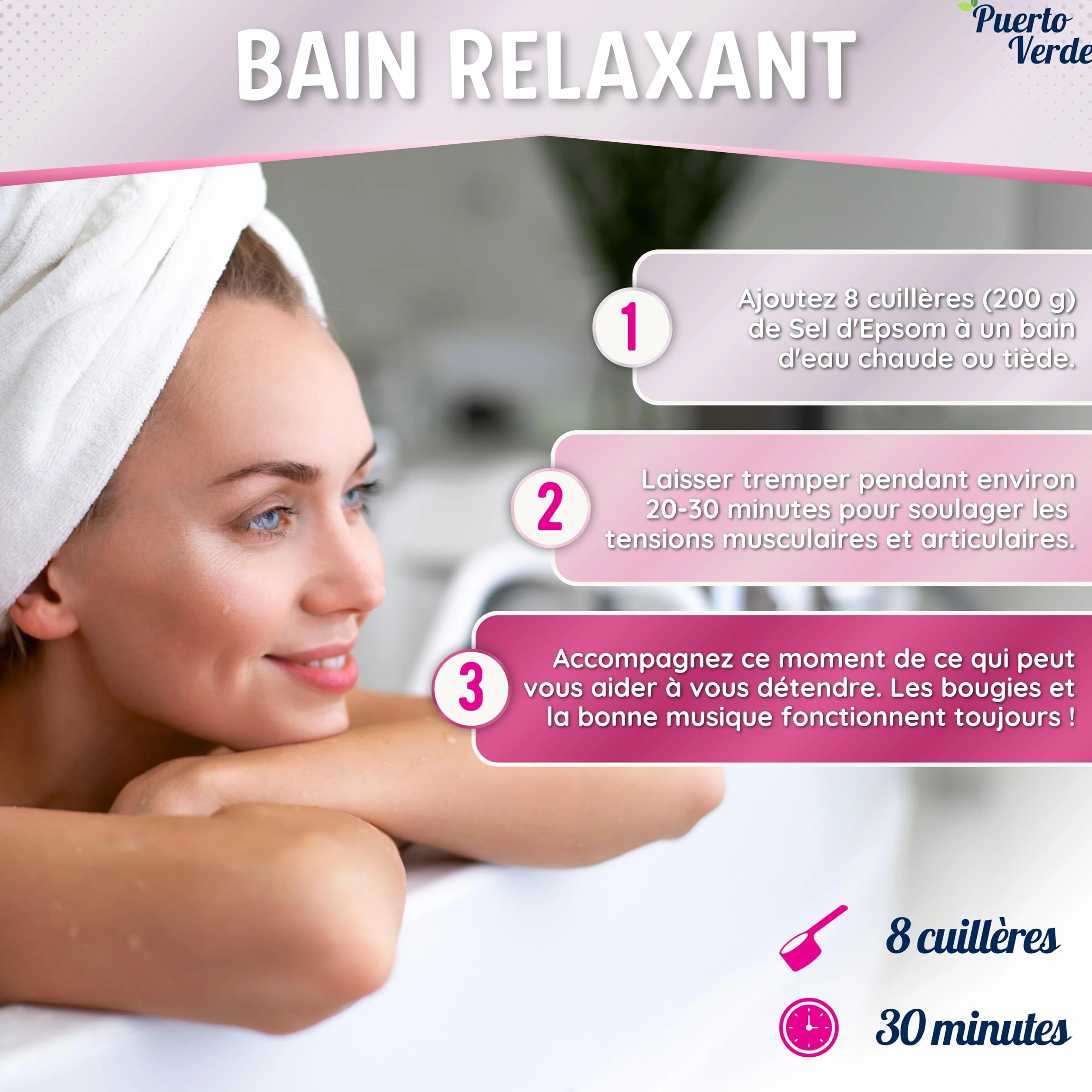 Sel d'Epsom Pur 3 kg - Source Concentrée de Magnésium pour Relaxation Musculaire et Soulagement du Stress