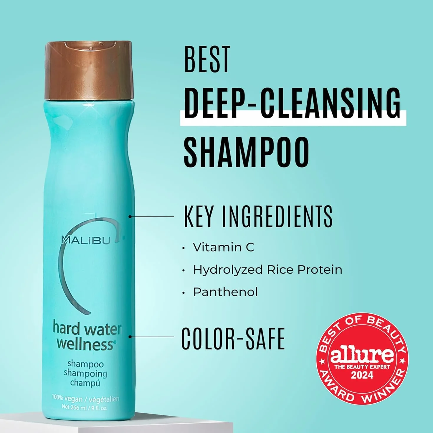 Malibu C Kit de traitement à l'eau dure, shampoing 9 oz, après-shampooing 9 oz, traitement 0,17 oz