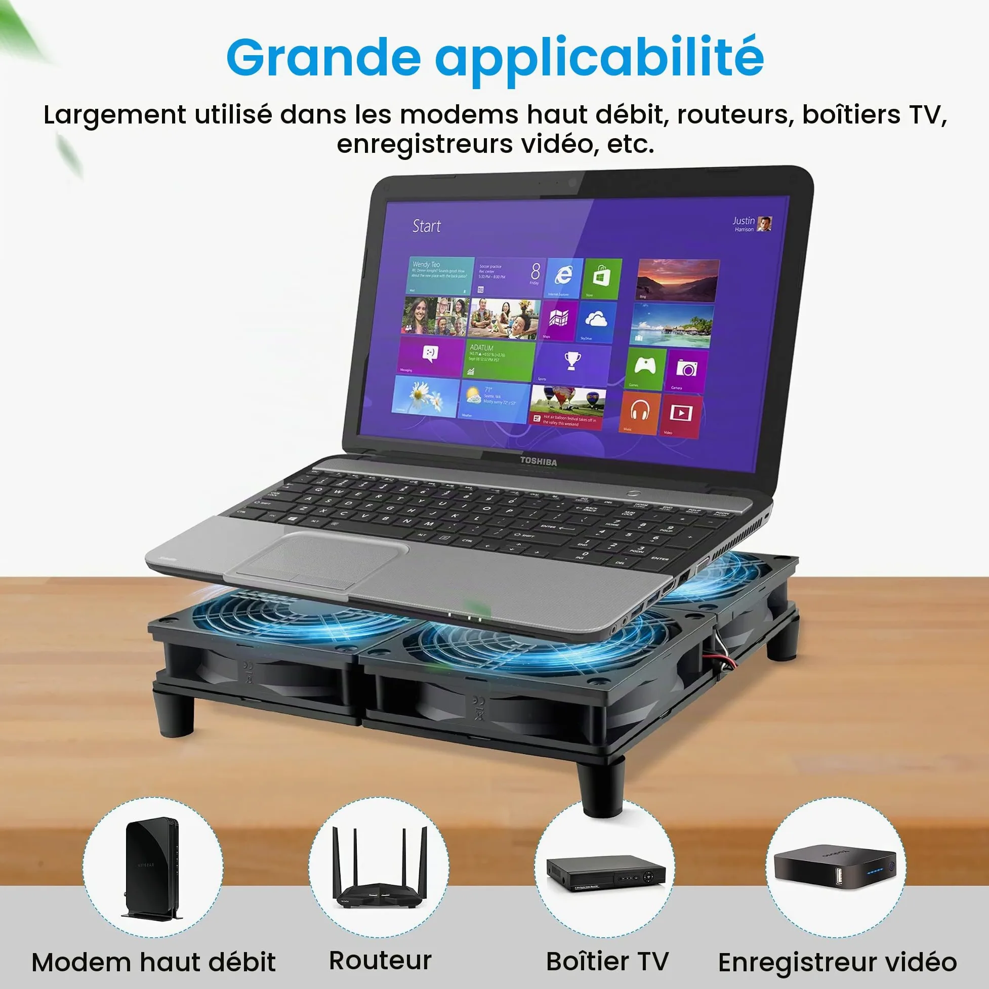 GDSTIME Ventilateur PC 120mm 220V Ventilateur 230V 4 x 120mm Fan 220V à haut débit d'air avec 4V -12V Contrôleur de Vitesse Réglable pour Routeur Laptop Meuble Boîte TV