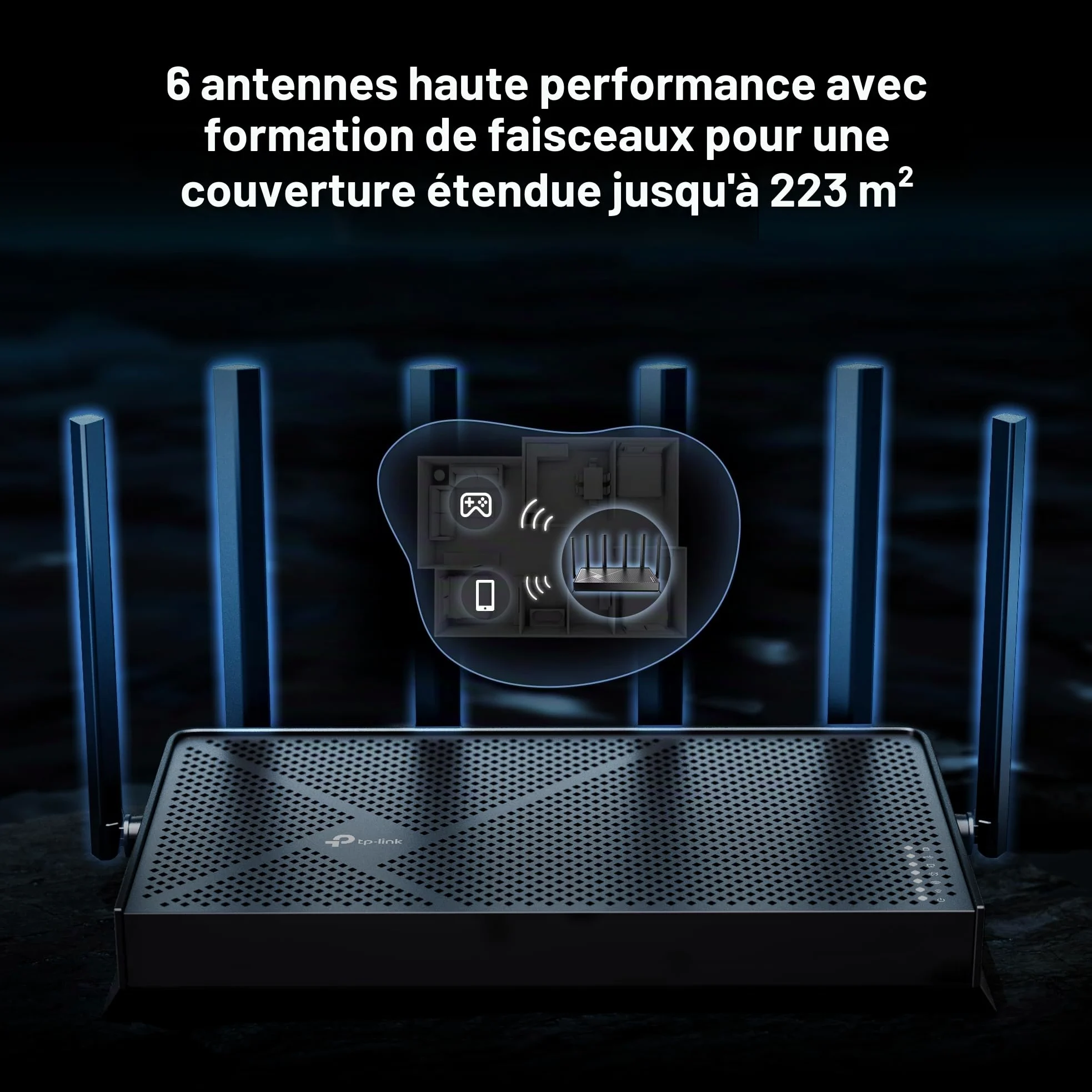 TP-Link Archer BE6500 Routeur Wi-FI Double Bande 7 (Archer BE400), Double Ports 2,5 Gbit/s, USB 3.0, processeur Quad-Core, HomeShield, IoT privé pour la sécurité réseau, Clients VPN