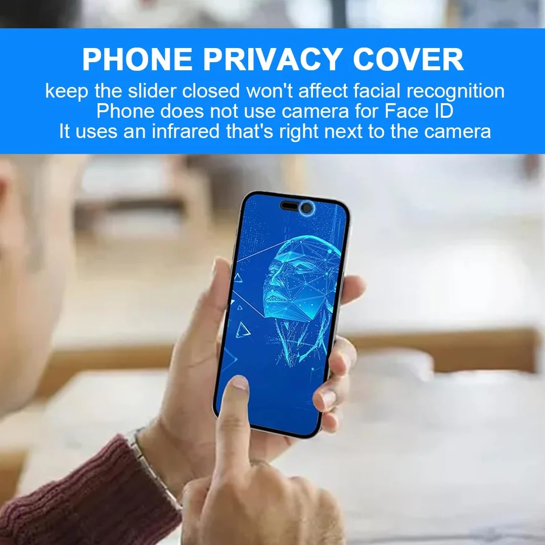 Caches pour Caméra Frontale Compatibles avec Phone 16/16Plus/16Pro/16Pro Max/17, Amovibles, Protègent Confidentialité Sécurité