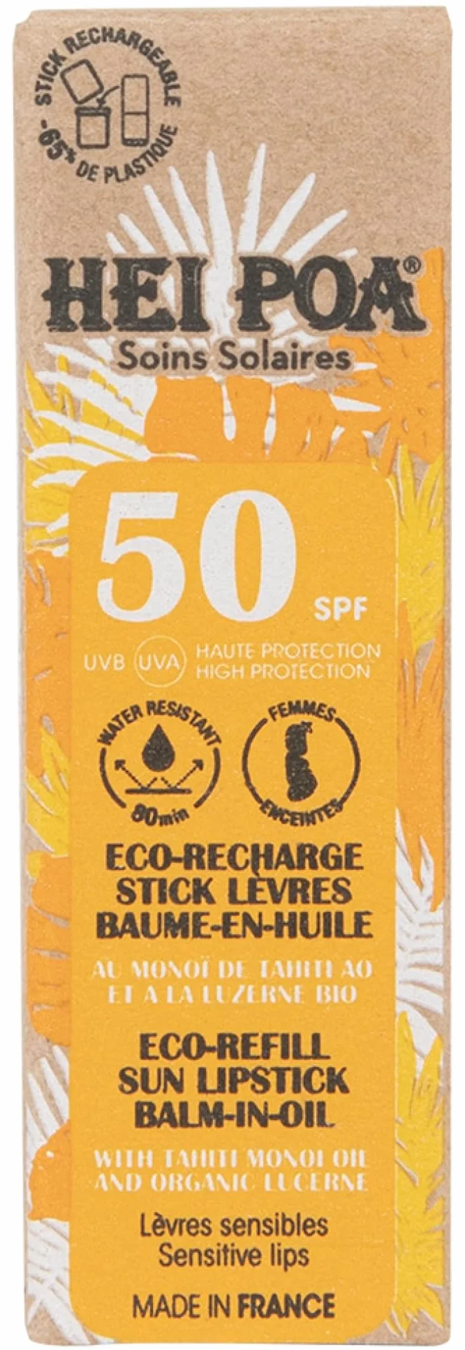 Hei Poa Stick Lèvres SPF50 Éco-Recharge 4 g