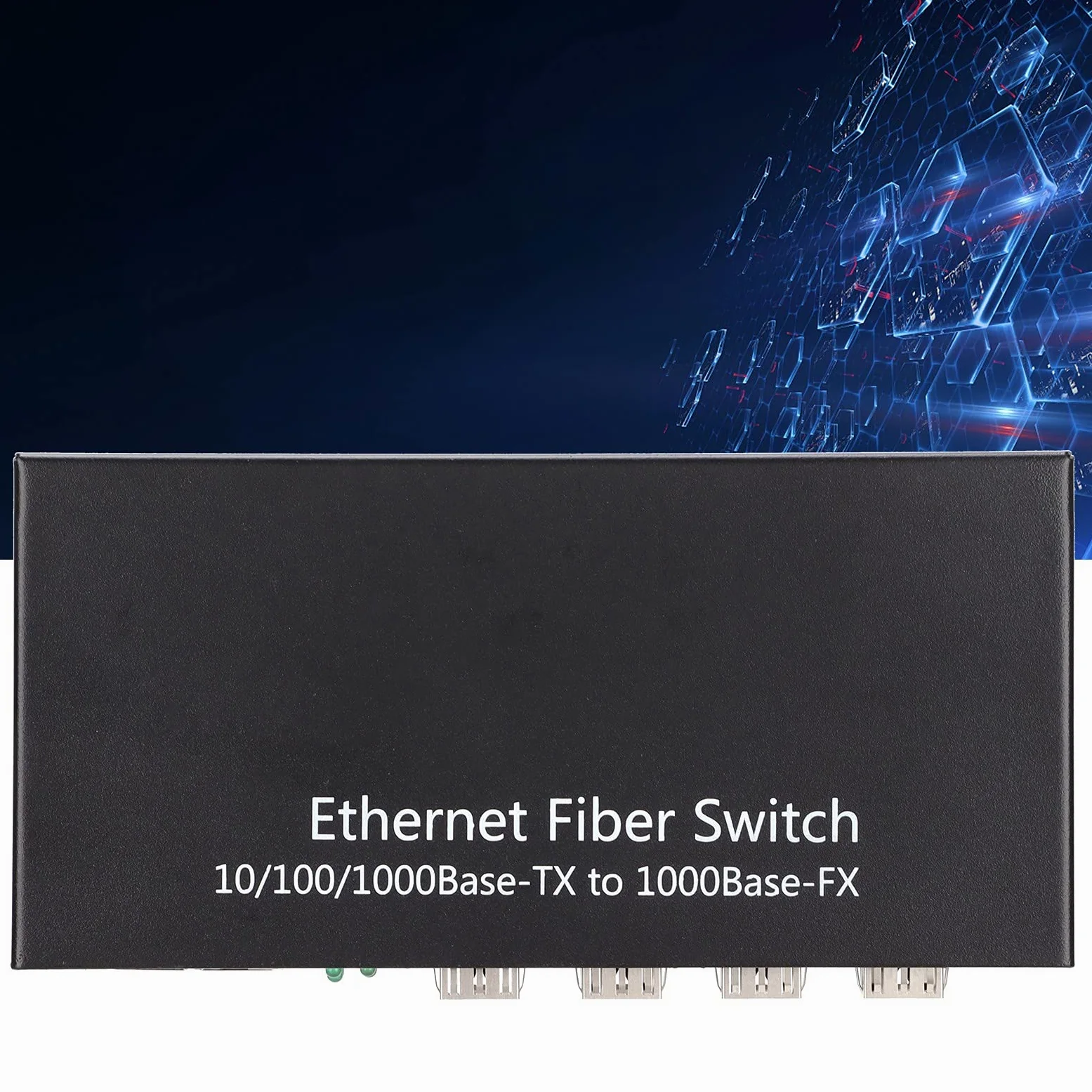 Dioche Commutateur Fibre Ethernet Convertisseur de Média Ethernet Convertisseur de Média Ethernet Rj45 10 100 1000M 4 Fibre 2 Ports Monomode Double Fibre pour Ieee802.3Z AB 1000Basesxlx