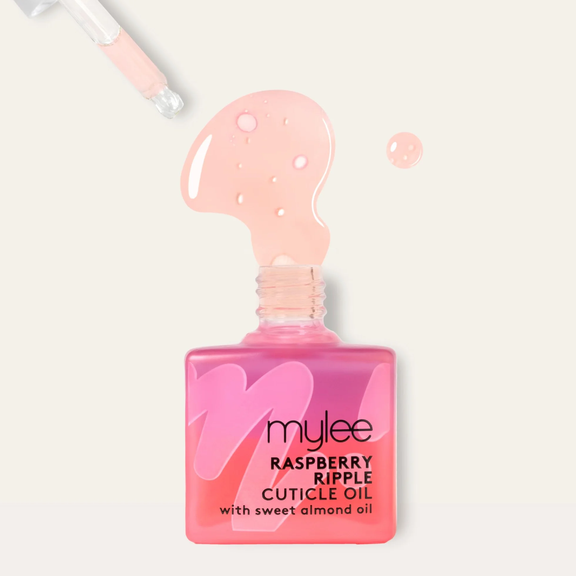 Mylee Huile pour Cuticules Raspberry Ripple 10 ml – Biphasée Nourrissante Hydrate et Répare les Ongles – Végan