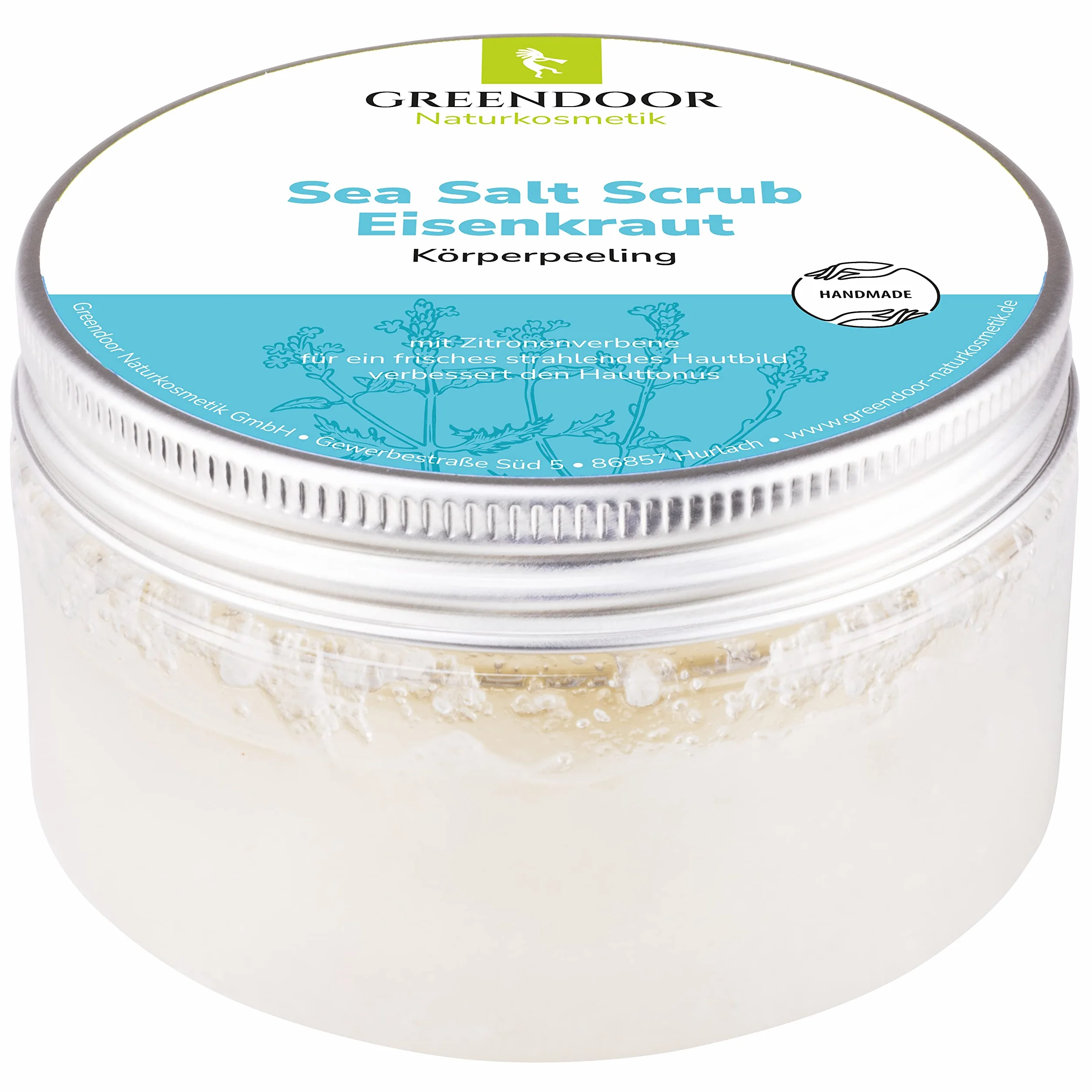 Greendoor Sel De Mer Gommage Verveine, Peeling sans Plastique, Cosmétique naturelle