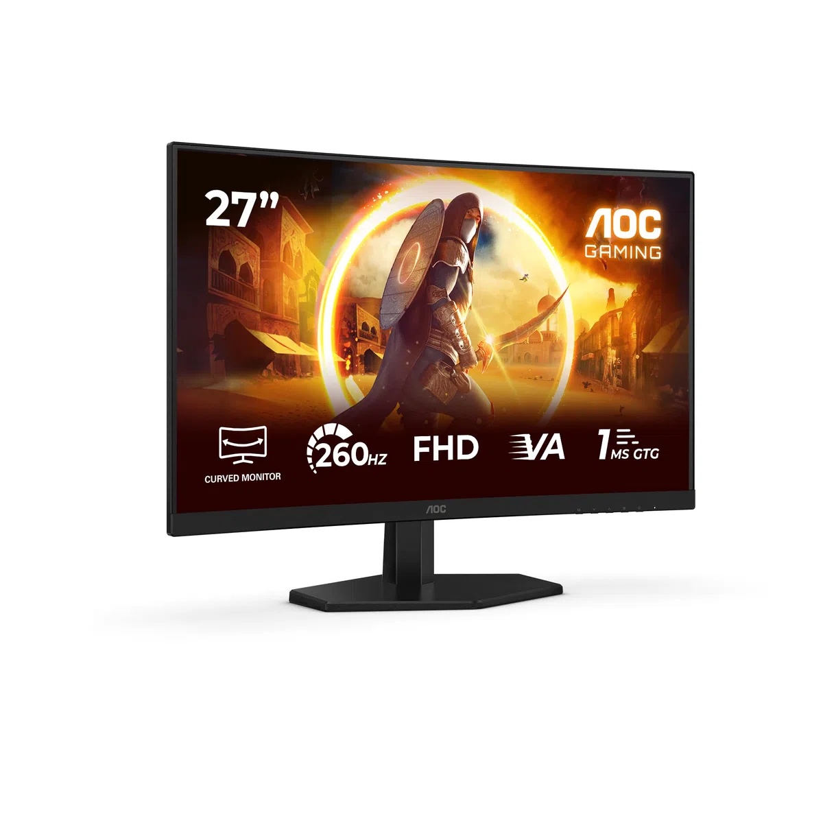 AOC Gaming Moniteur Incurvé, C27G42ZE 27 Pouce 260Hz Fast VA Dalle, 1ms GtG, HDR10, FreeSync Premium, (1920x1080 HDMI 1x 2.0 DP 1x 1.4) Noir