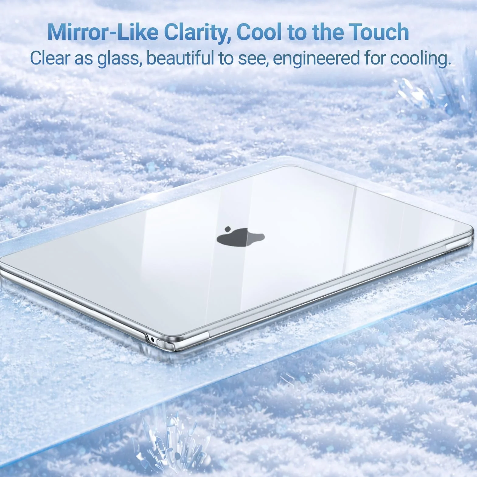 MOSISO Coque Compatible MacBook Air 13 Pouces M5 M4 M3 M2 2026-2022 Touch ID Liquid Retina, Protection Rigide Cristal Clair