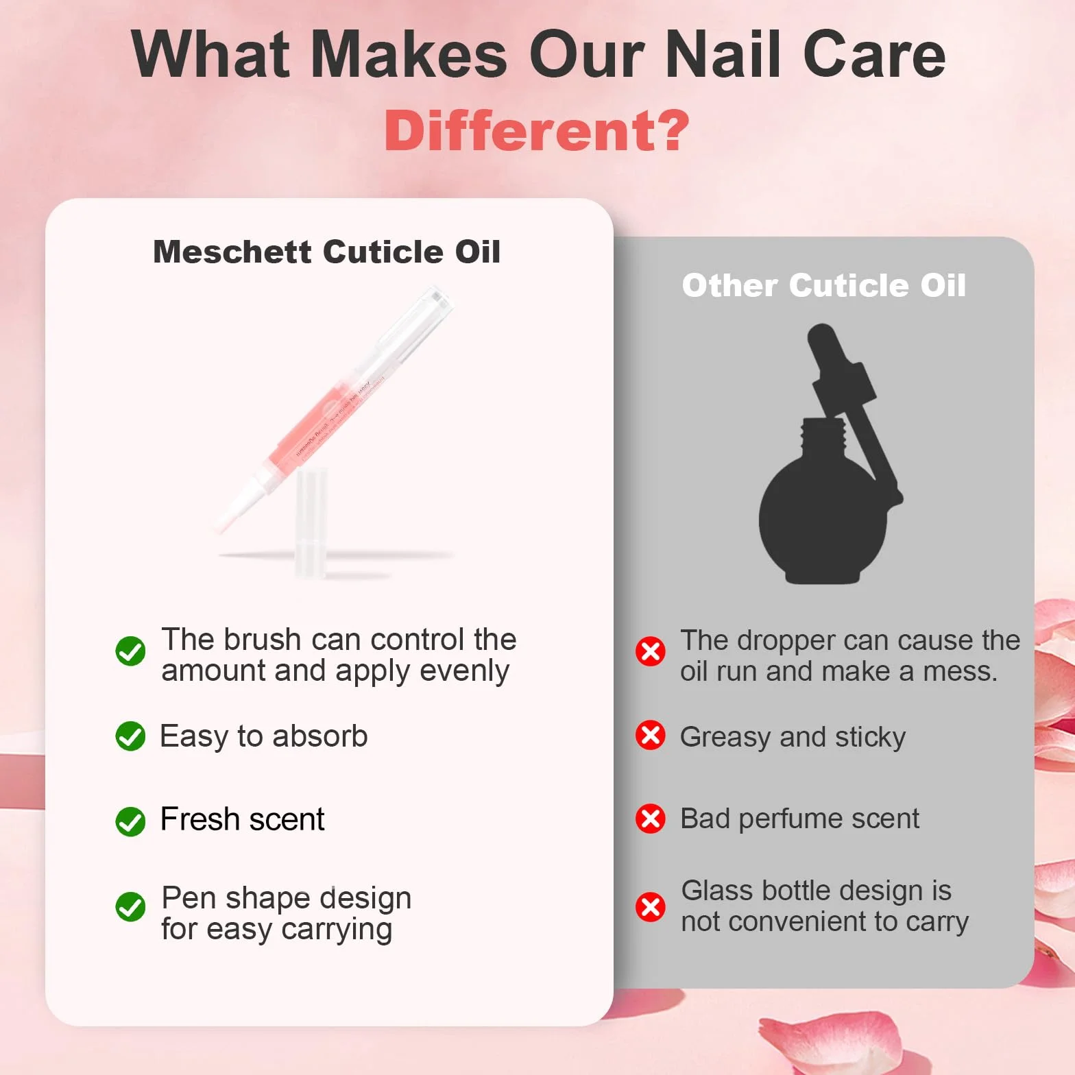 Stylo à huile à cuticules 3PCS avec lime à ongles pour réparer les ongles fissurés et secs